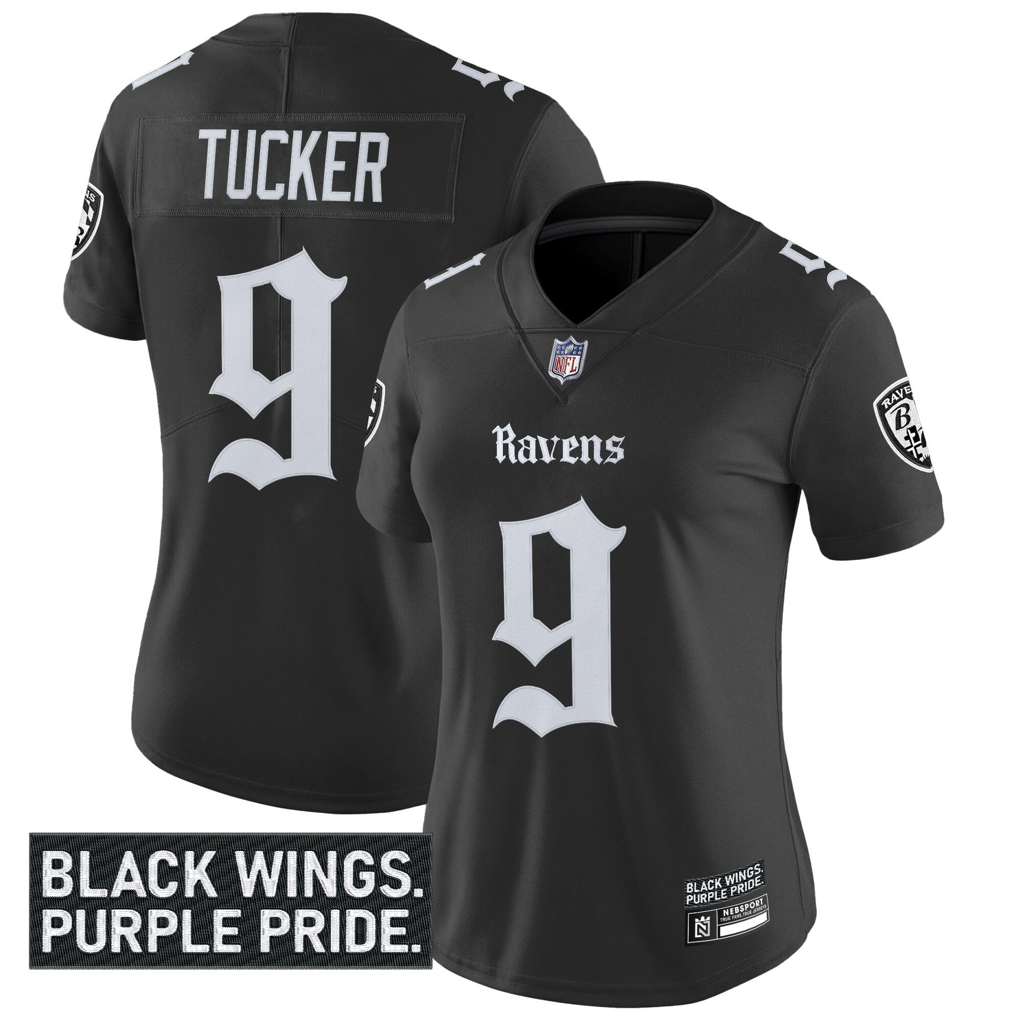 Women's Baltimore Ravens 'Gothic Nevermore Edition' Vapor Limited Jersey - All Stitched - Image 4