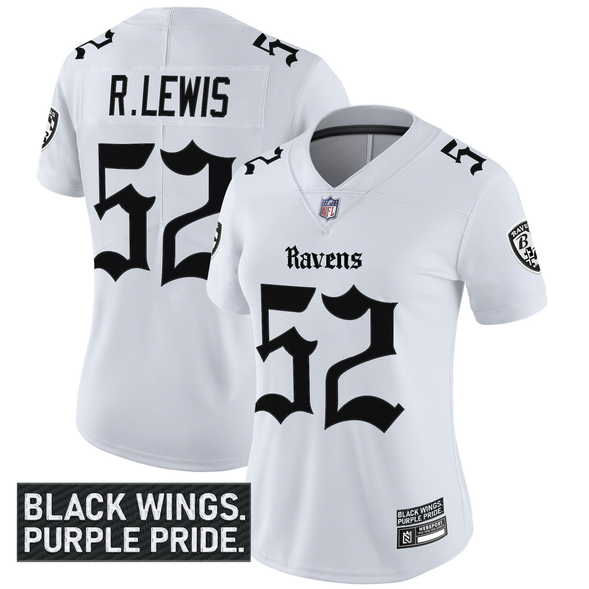 Women's Baltimore Ravens 'Gothic Nevermore Edition' Vapor Limited Jersey - All Stitched - Image 16