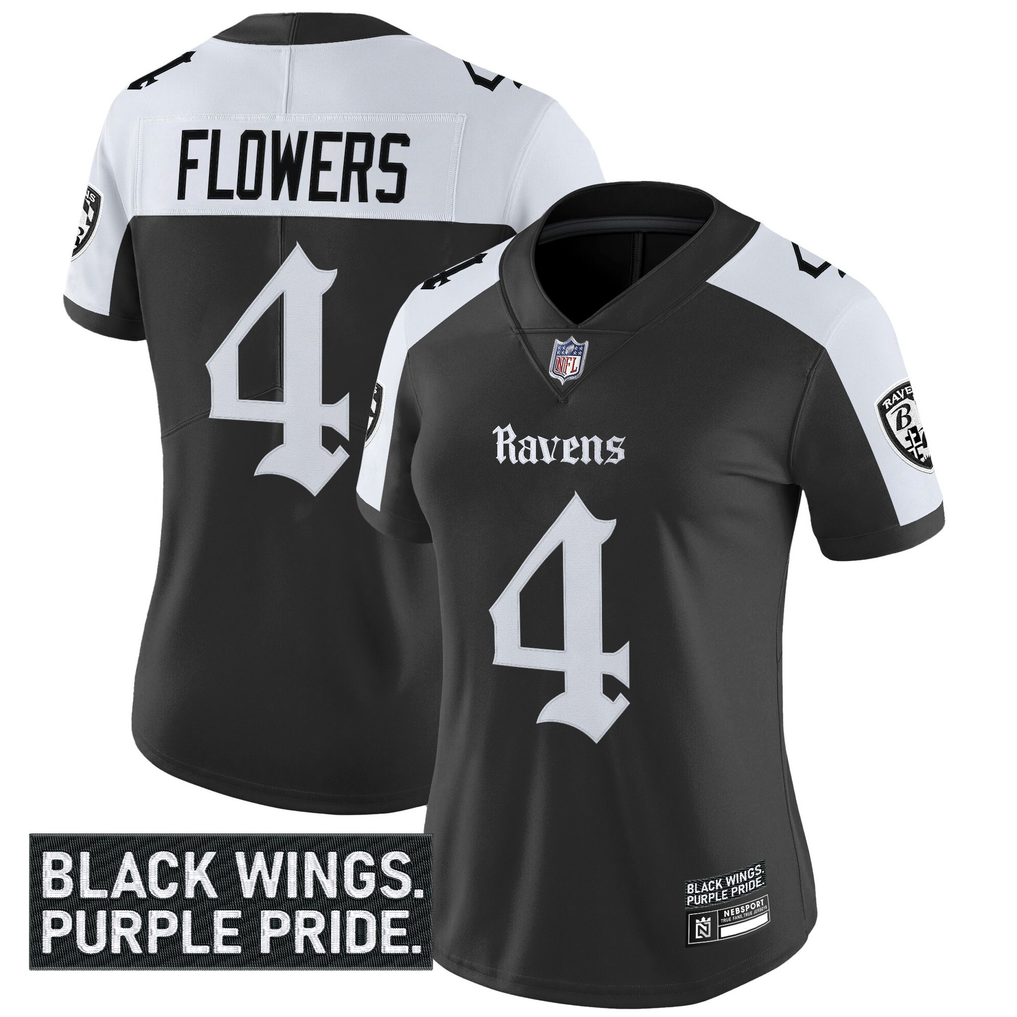Women's Baltimore Ravens 'Gothic Nevermore Edition' Vapor Limited Jersey - All Stitched - Image 26