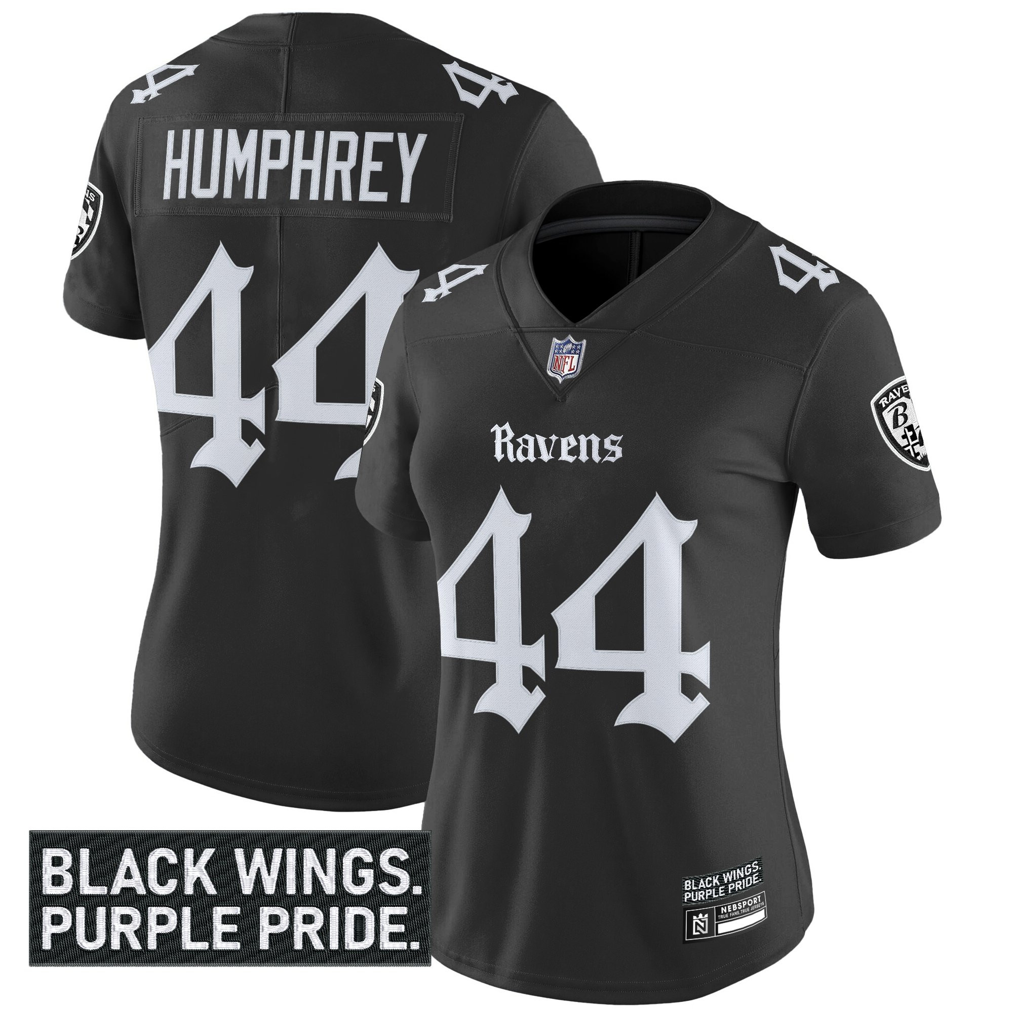 Women's Baltimore Ravens 'Gothic Nevermore Edition' Vapor Limited Jersey - All Stitched - Image 6