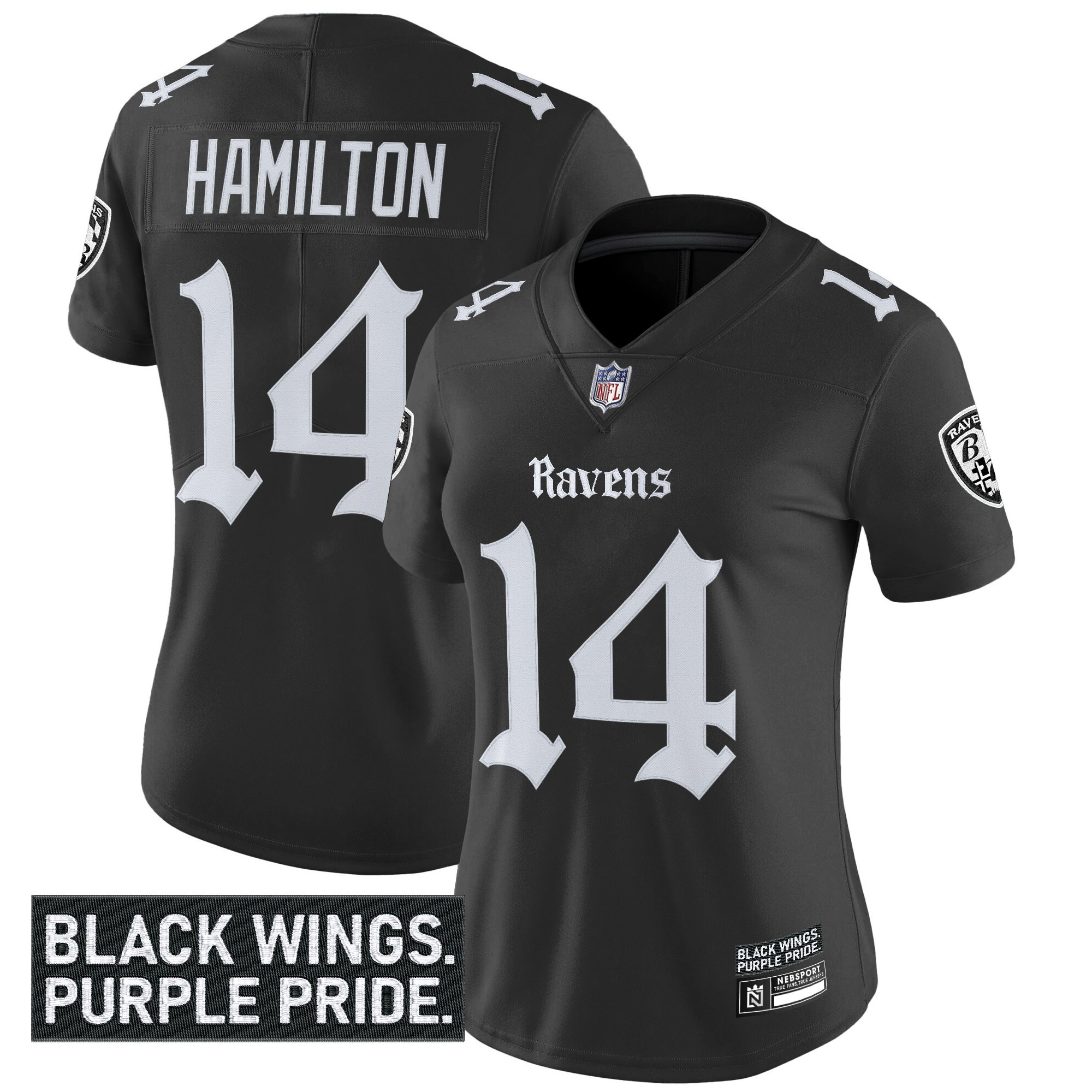 Women's Baltimore Ravens 'Gothic Nevermore Edition' Vapor Limited Jersey - All Stitched - Image 5