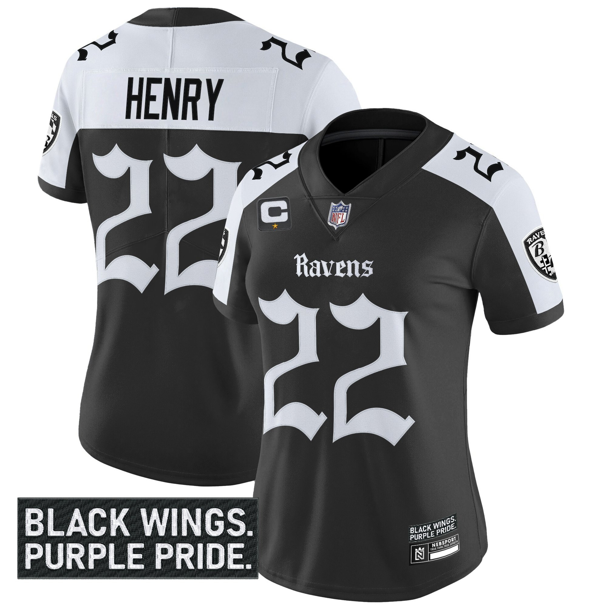 Women's Baltimore Ravens 'Gothic Nevermore Edition' Vapor Limited Jersey - All Stitched - Image 19