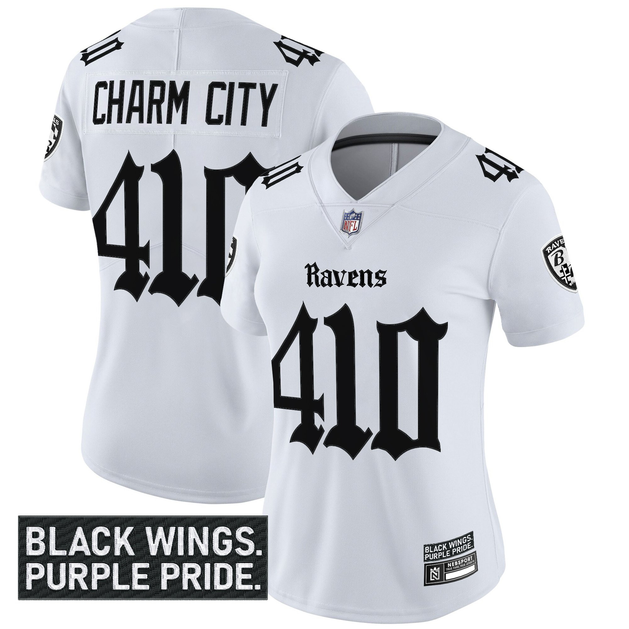Women's Baltimore Ravens 'Gothic Nevermore Edition' Vapor Limited Jersey - All Stitched - Image 11