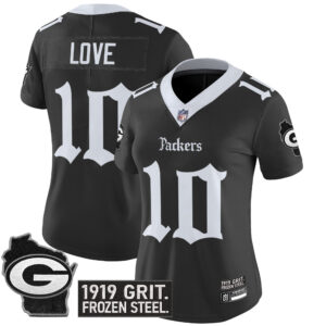 Women's Green Bay Packers 'Gothic Frozen Tundra Edition' Vapor Limited Jersey - All Stitched