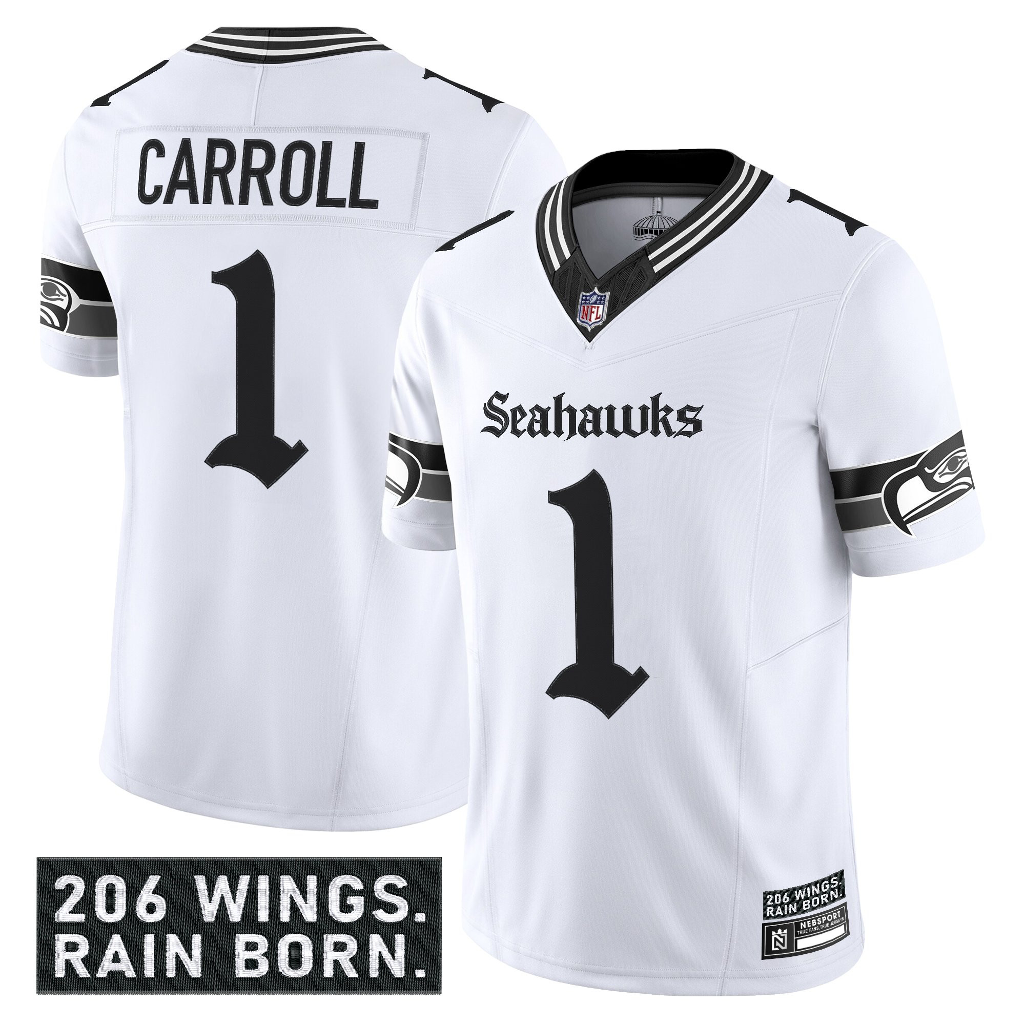 Men's Seattle Seahawks 'Gothic Rain City Shadows Edition' Vapor Limited Jersey - All Stitched - Image 11