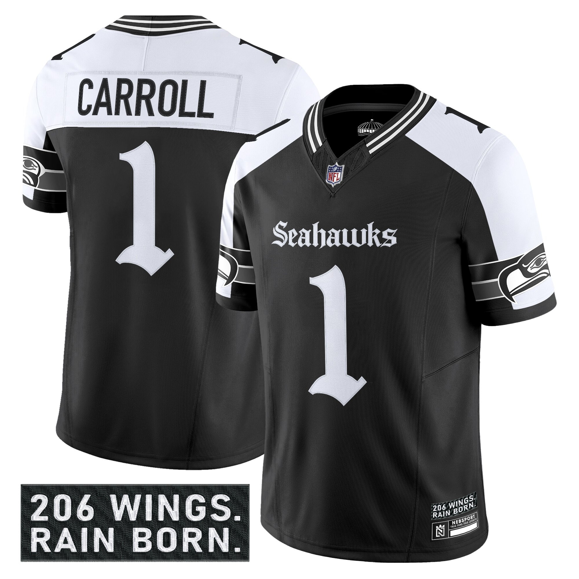 Men's Seattle Seahawks 'Gothic Rain City Shadows Edition' Vapor Limited Jersey - All Stitched - Image 19
