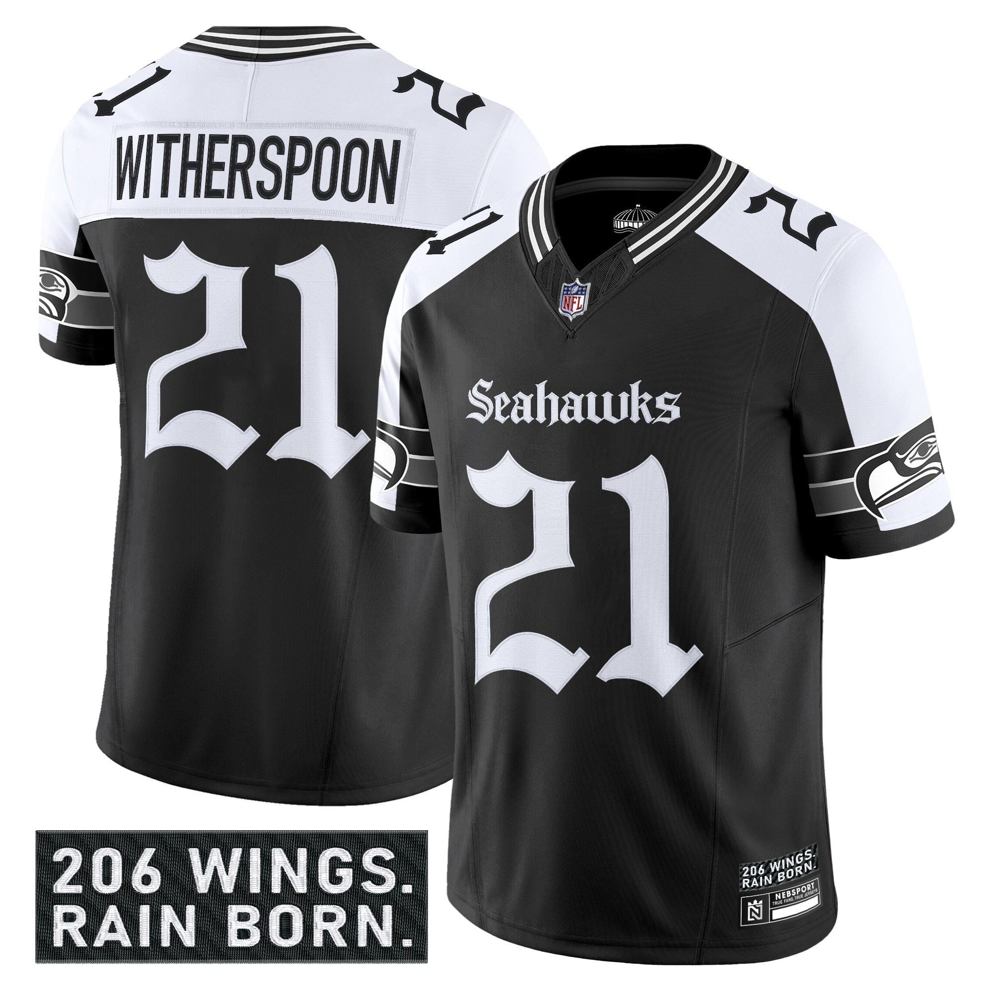 Men's Seattle Seahawks 'Gothic Rain City Shadows Edition' Vapor Limited Jersey - All Stitched - Image 21