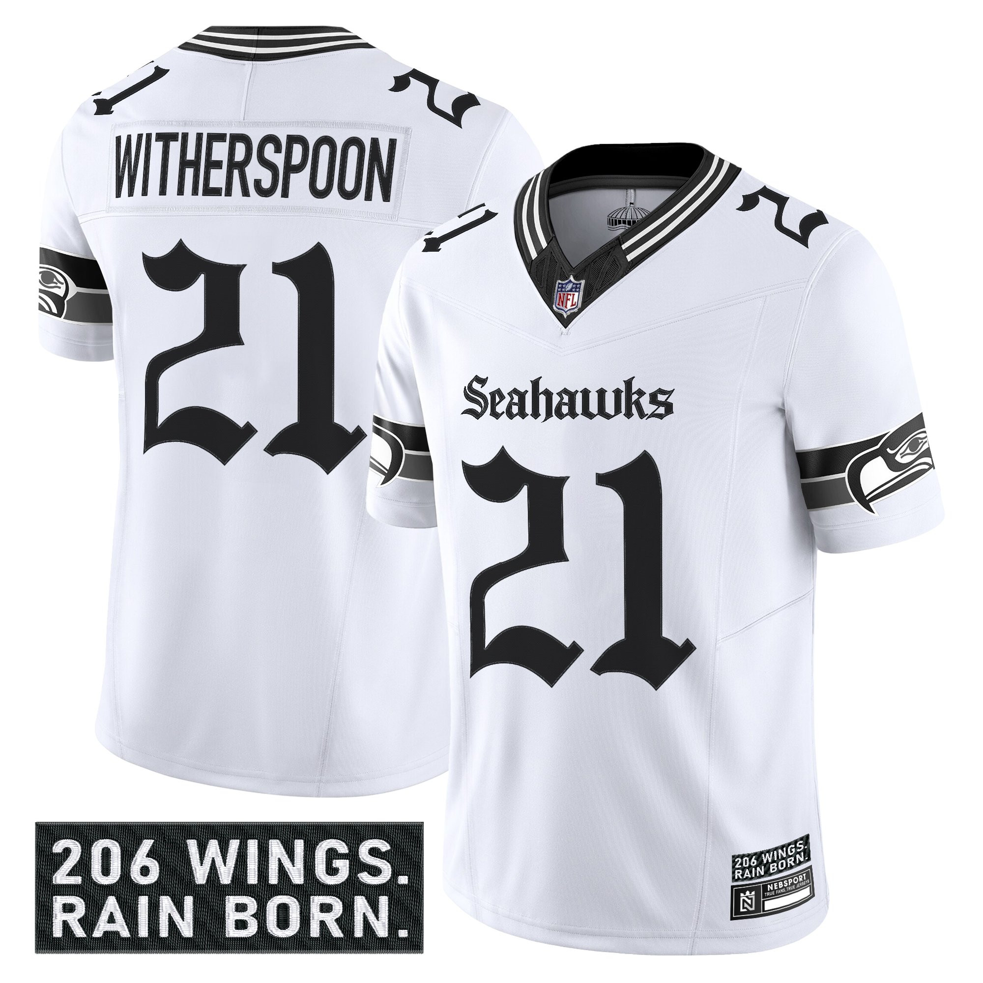 Men's Seattle Seahawks 'Gothic Rain City Shadows Edition' Vapor Limited Jersey - All Stitched - Image 13