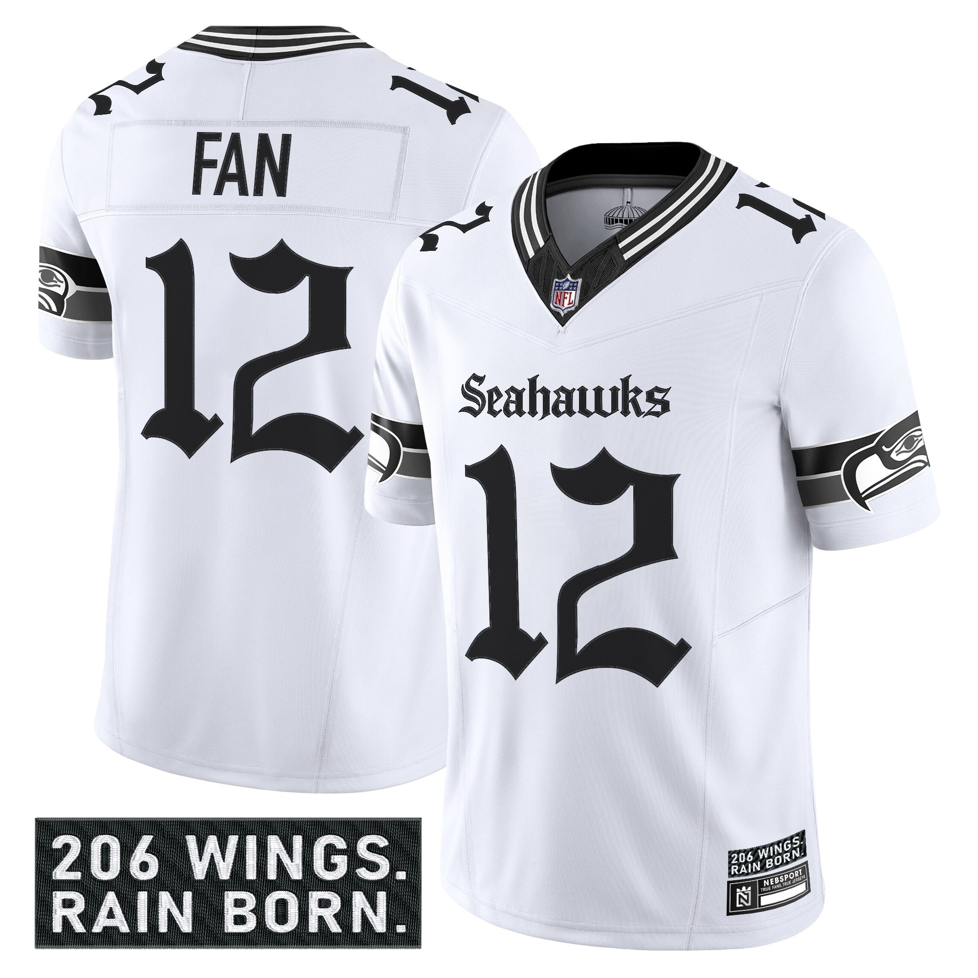 Men's Seattle Seahawks 'Gothic Rain City Shadows Edition' Vapor Limited Jersey - All Stitched - Image 16