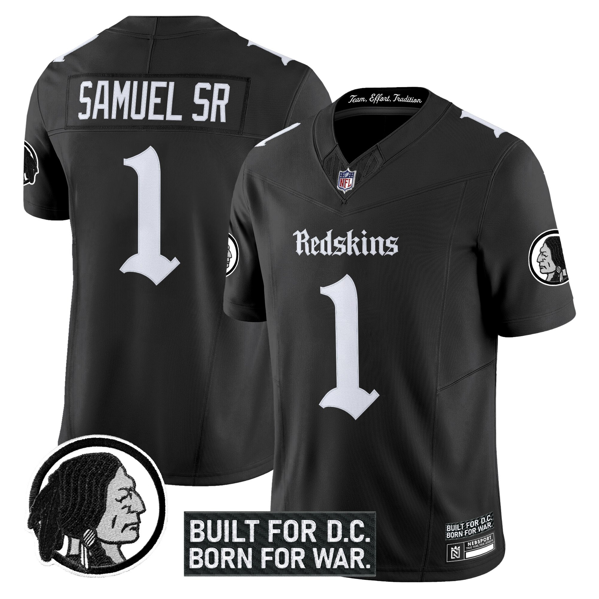 Men's Washington Redskins 'Gothic Capital Edition' Vapor Limited Jersey V2 - All Stitched - Image 9