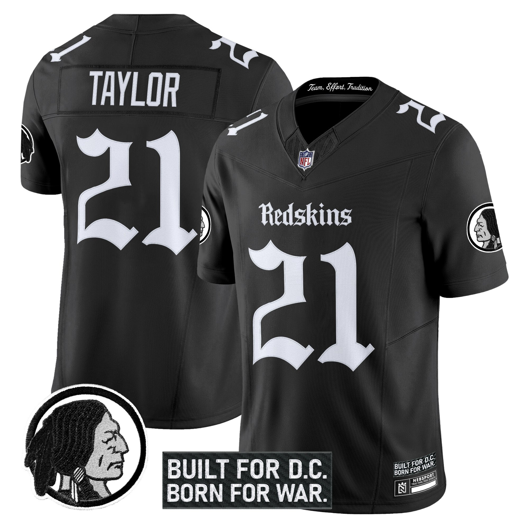 Men's Washington Redskins 'Gothic Capital Edition' Vapor Limited Jersey V2 - All Stitched - Image 7
