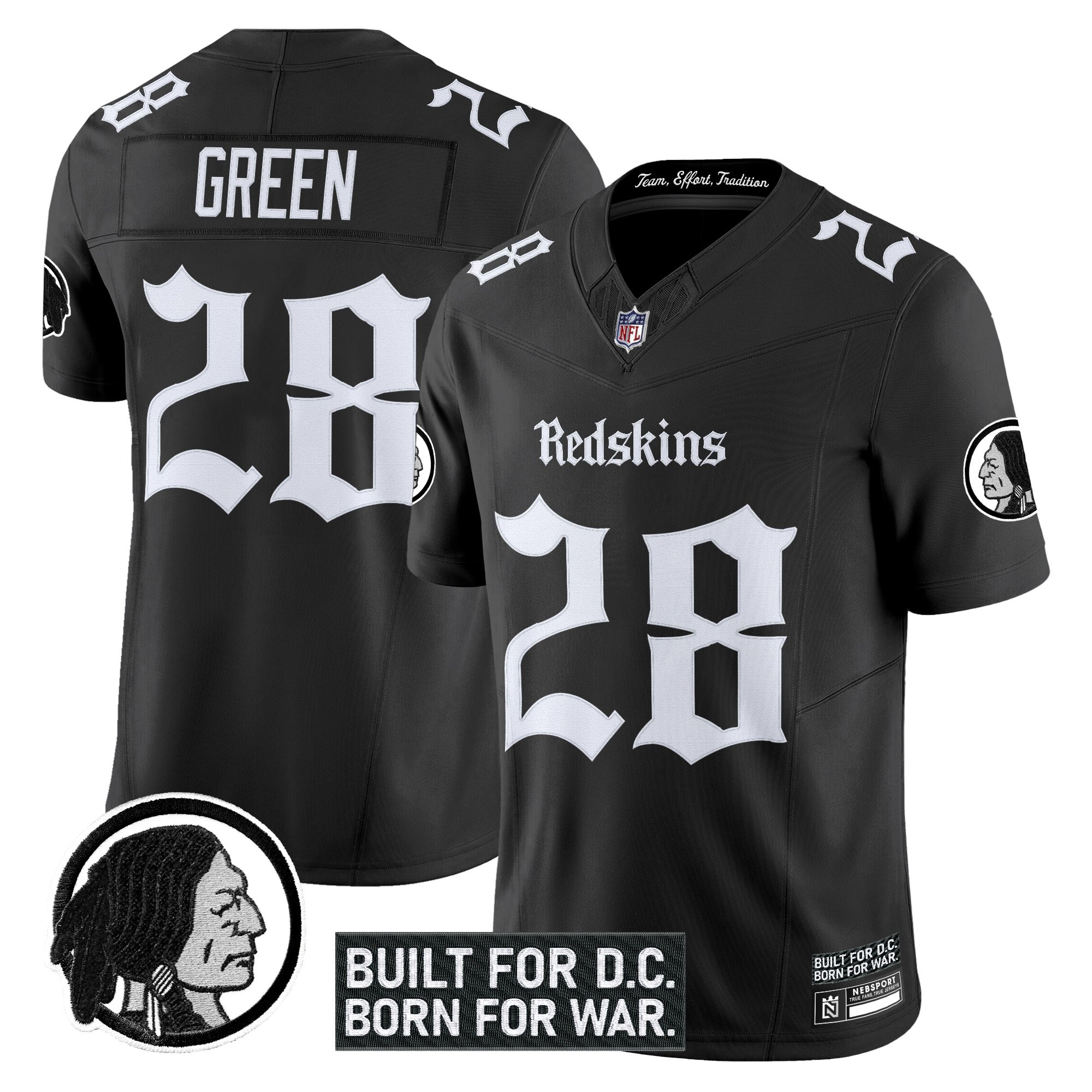 Men's Washington Redskins 'Gothic Capital Edition' Vapor Limited Jersey V2 - All Stitched - Image 8