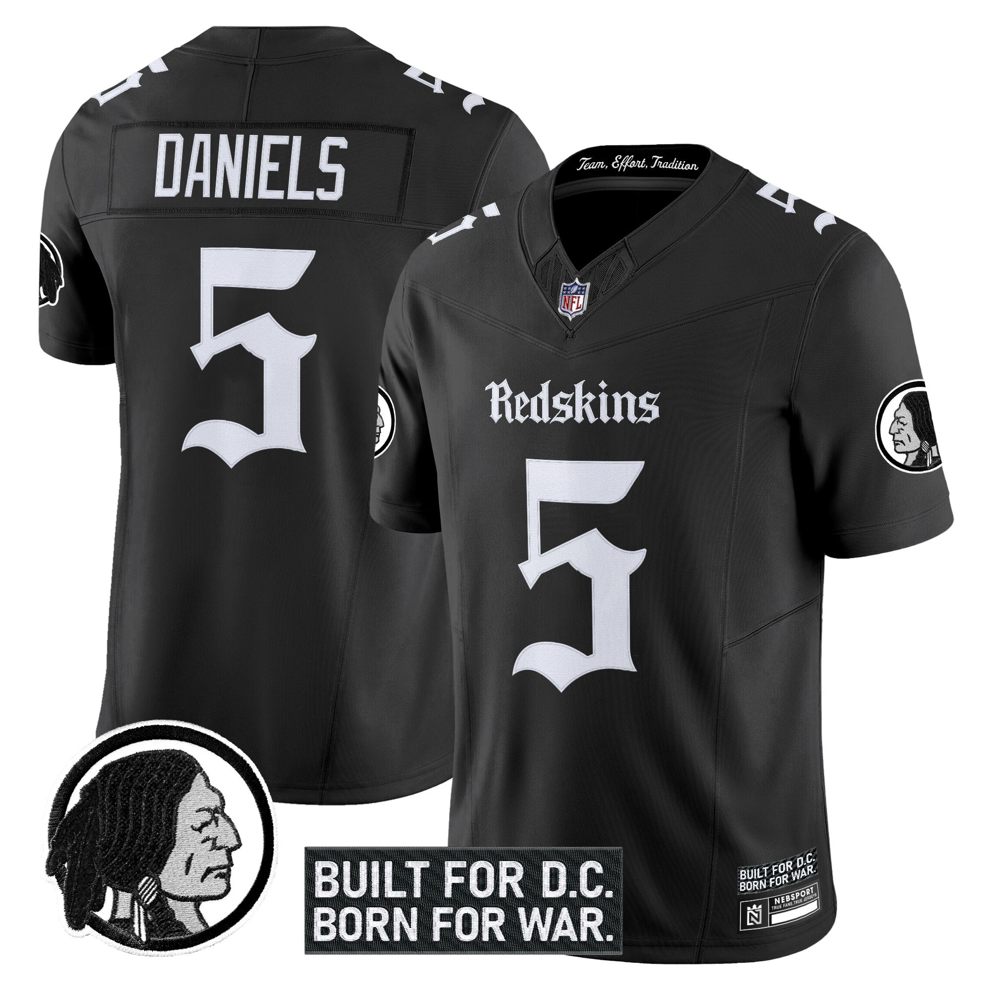 Men's Washington Redskins 'Gothic Capital Edition' Vapor Limited Jersey V2 - All Stitched