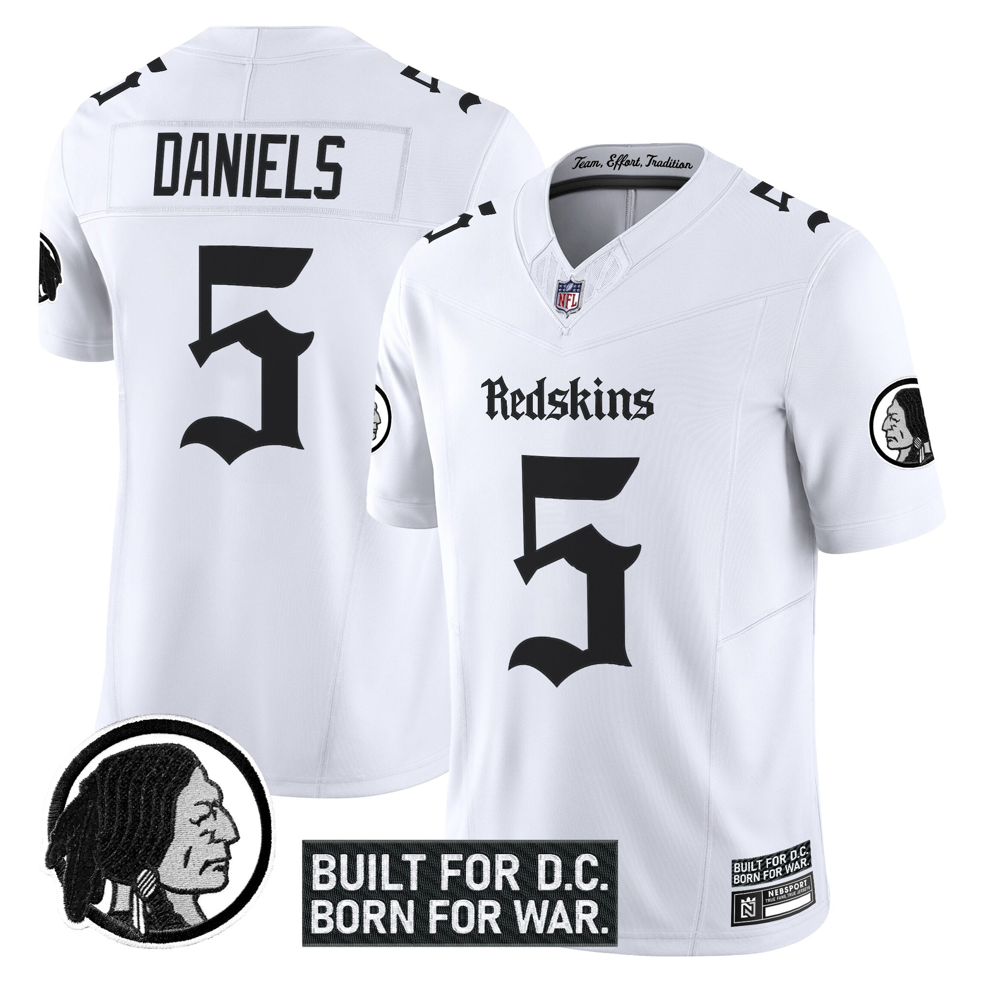 Men's Washington Redskins 'Gothic Capital Edition' Vapor Limited Jersey V2 - All Stitched - Image 10