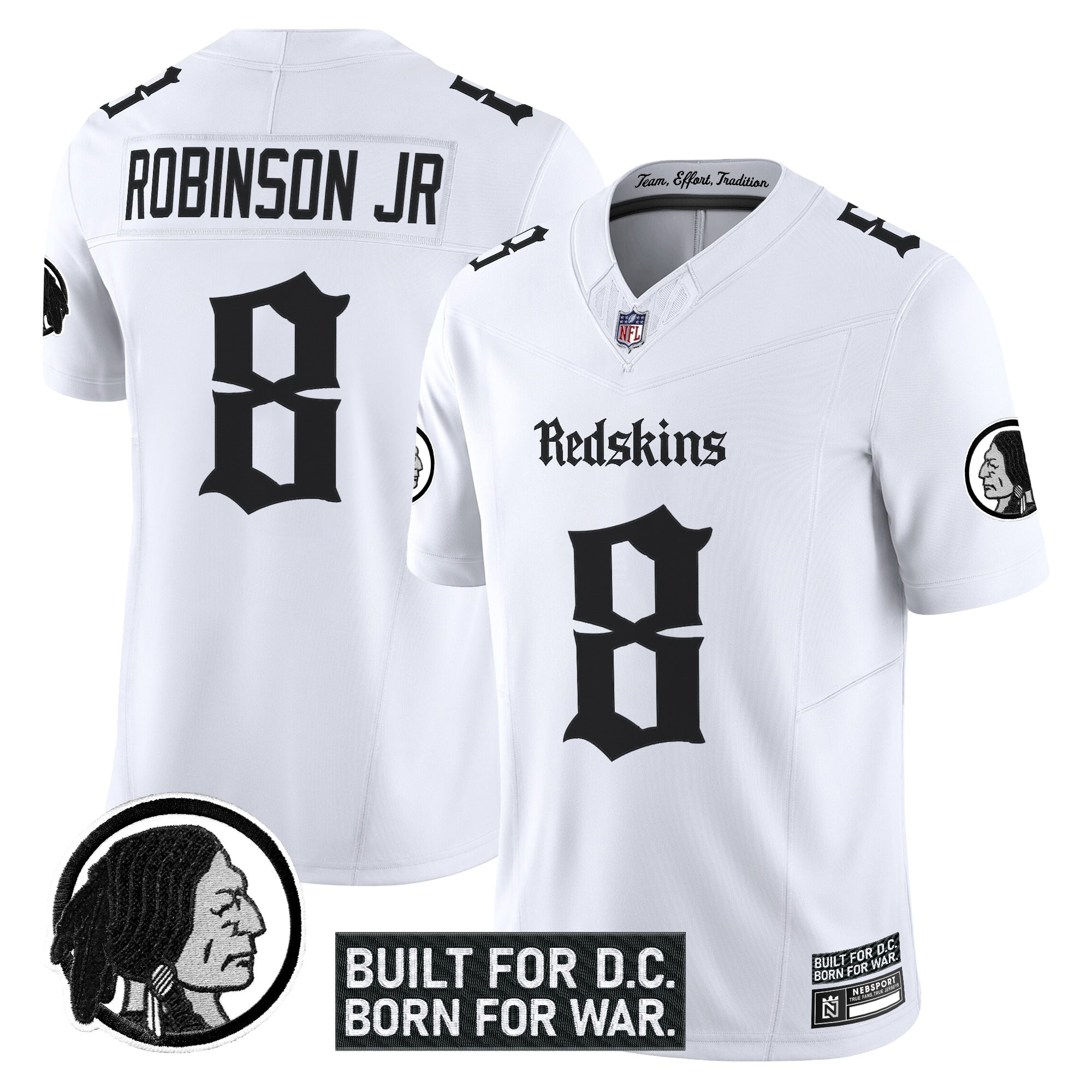 Men's Washington Redskins 'Gothic Capital Edition' Vapor Limited Jersey V2 - All Stitched - Image 12