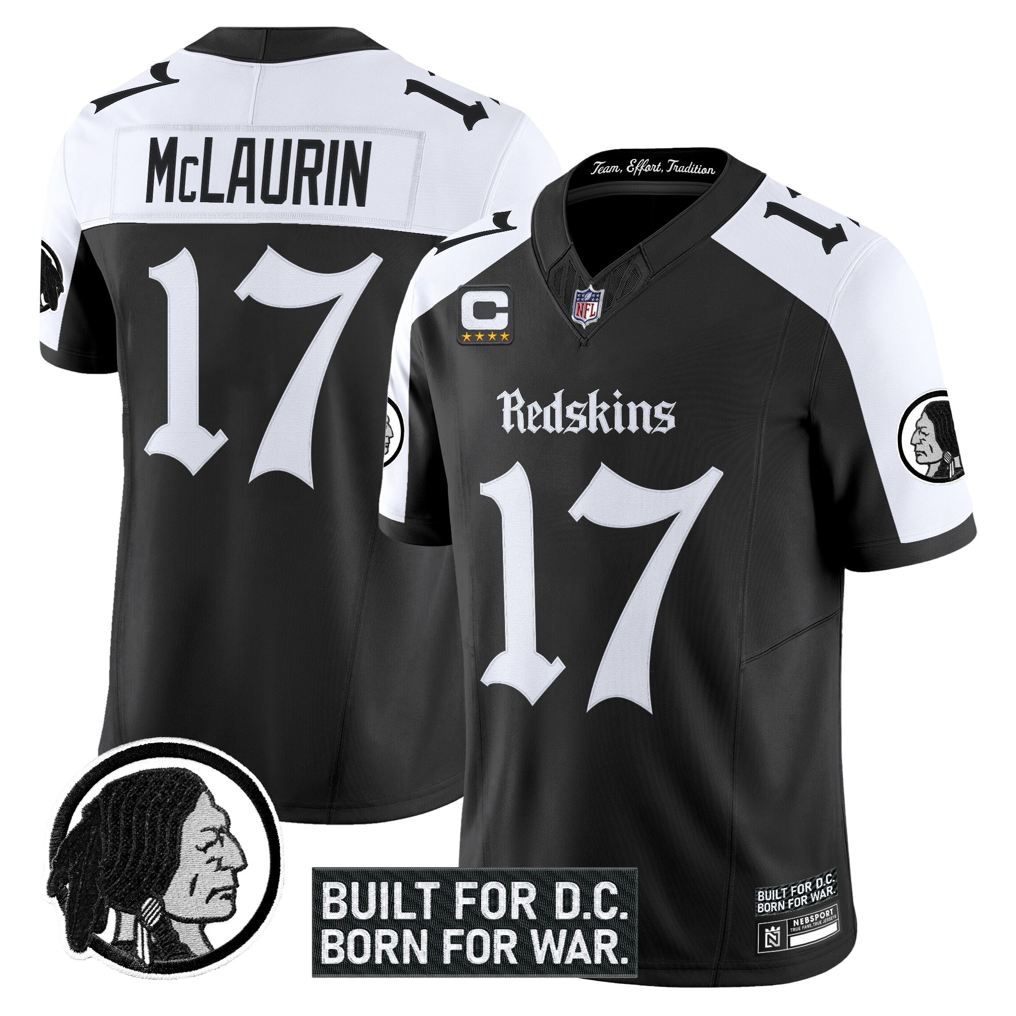 Men's Washington Redskins 'Gothic Capital Edition' Vapor Limited Jersey V2 - All Stitched - Image 24