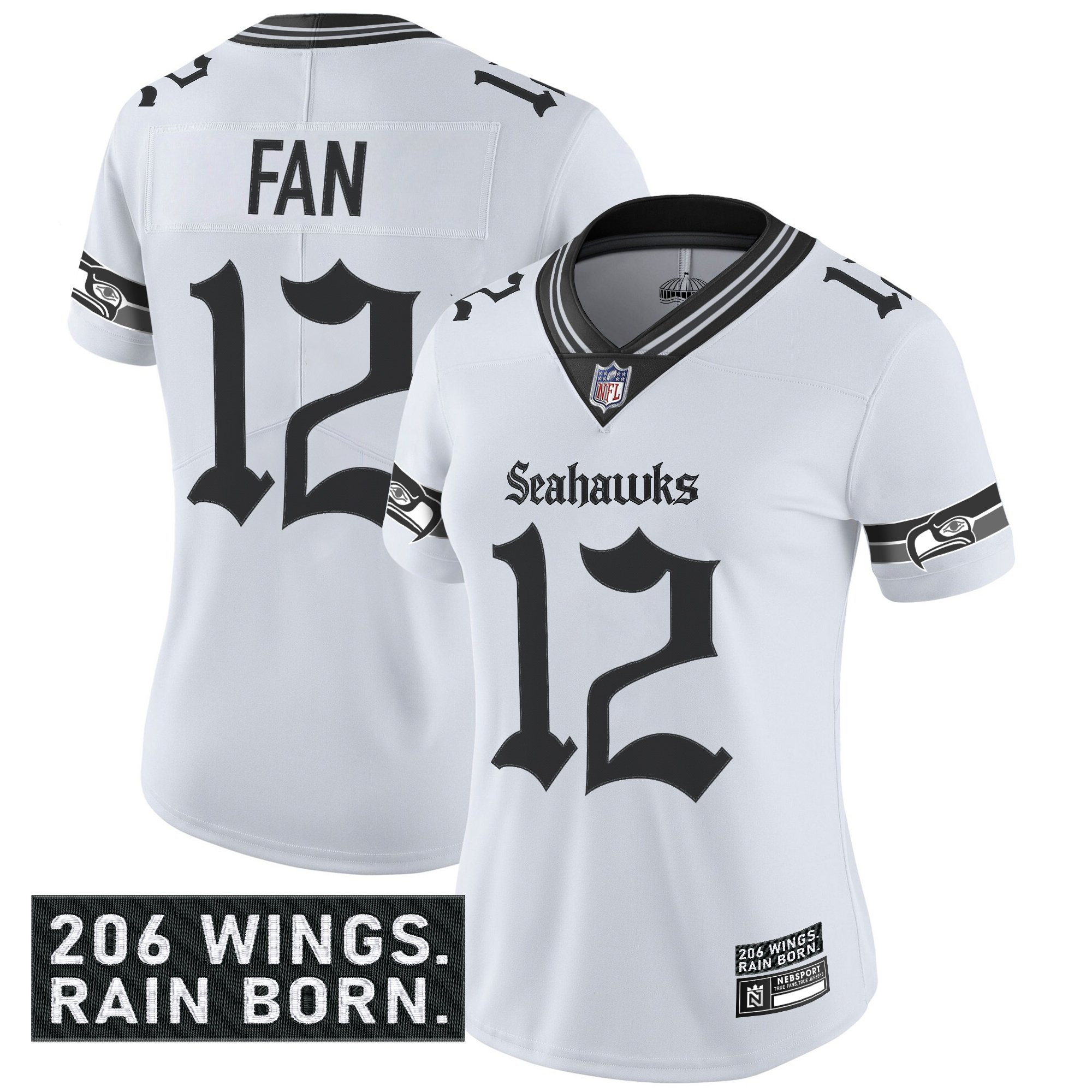 Women's Seattle Seahawks 'Gothic Rain City Shadows Edition' Vapor Limited Jersey - All Stitched - Image 16
