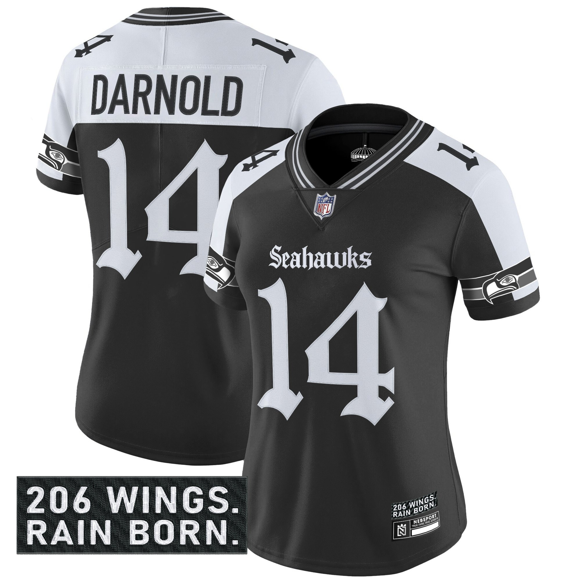 Women's Seattle Seahawks 'Gothic Rain City Shadows Edition' Vapor Limited Jersey - All Stitched - Image 17
