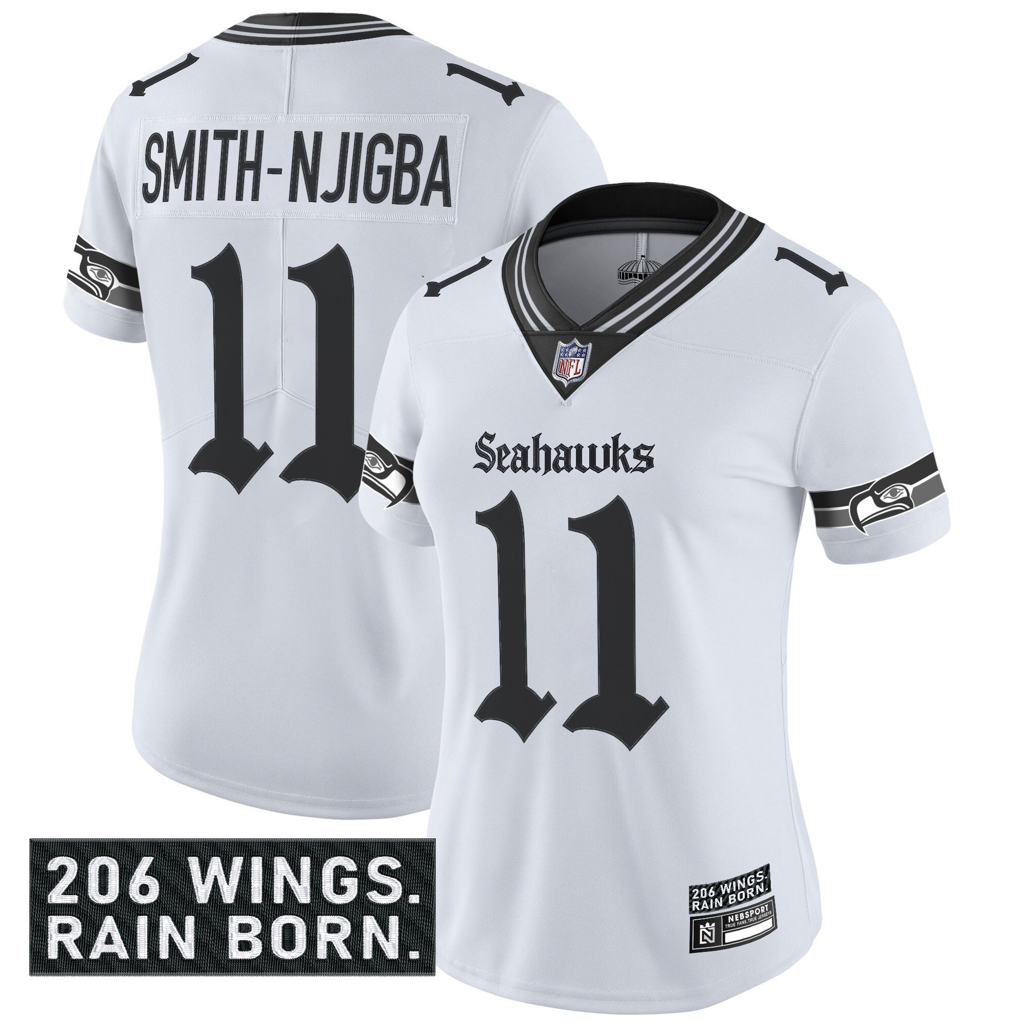 Women's Seattle Seahawks 'Gothic Rain City Shadows Edition' Vapor Limited Jersey - All Stitched - Image 12