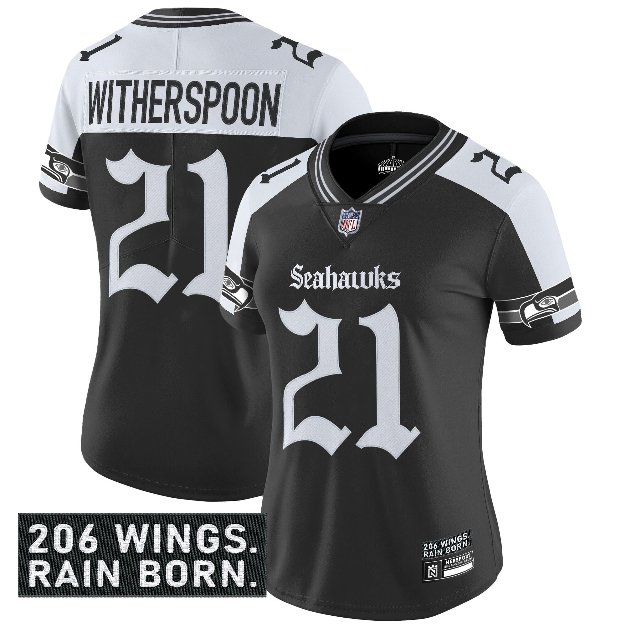 Women's Seattle Seahawks 'Gothic Rain City Shadows Edition' Vapor Limited Jersey - All Stitched - Image 21