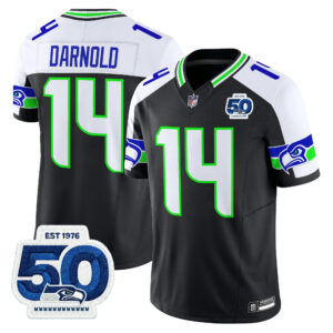 Men's Seattle Seahawks 50th Anniversary Patch Vapor Limited Jersey - All Stitched