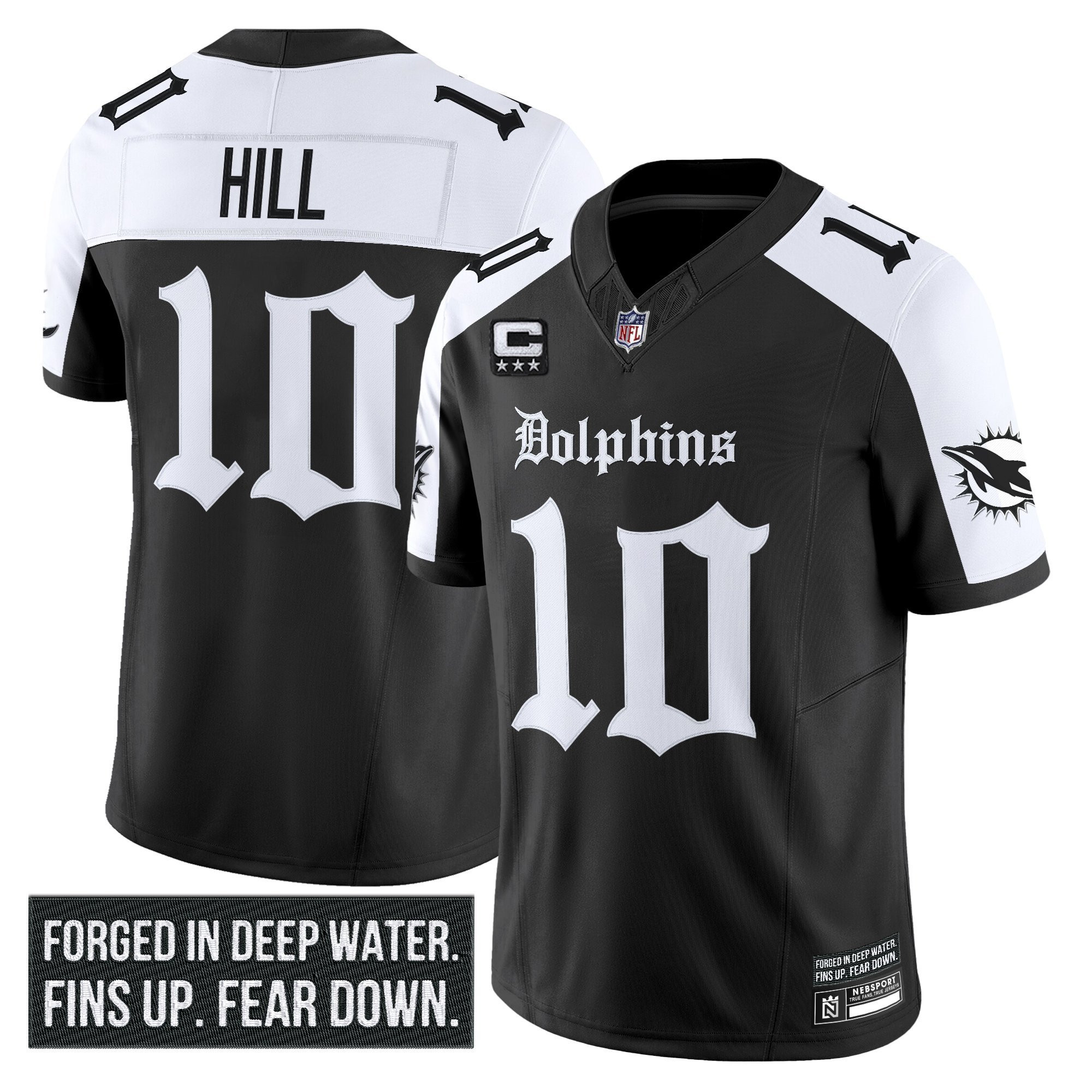 Men's Miami Dolphins 'Gothic Deep Water Edition' Vapor Limited Jersey - All Stitched - Image 22