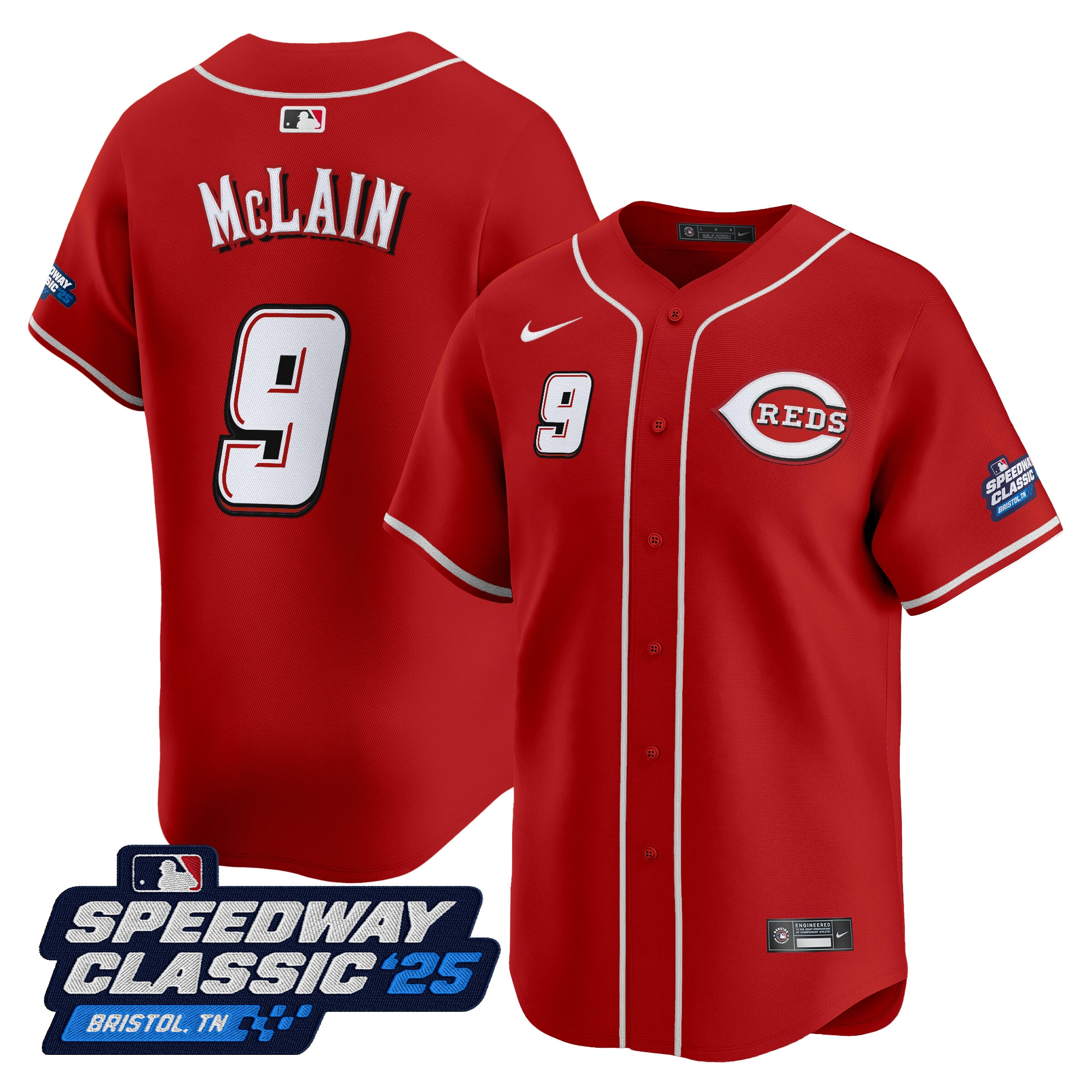 Men's Cincinnati Reds 'Speedway Classic' Vapor Premier Limited Jersey - All Stitched - Image 18