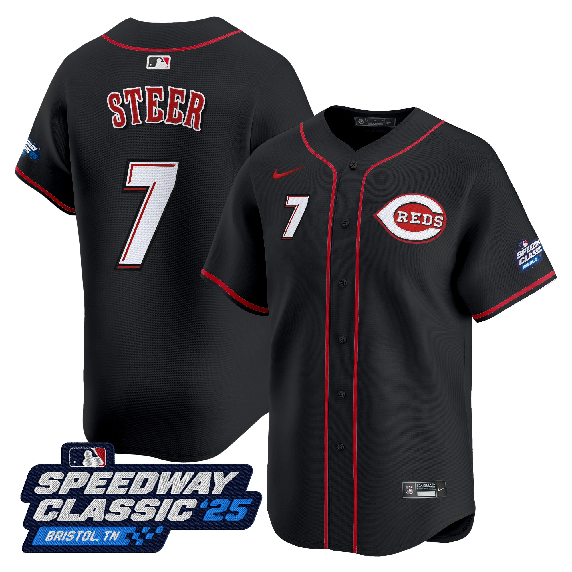 Men's Cincinnati Reds 'Speedway Classic' Vapor Premier Limited Jersey - All Stitched - Image 27