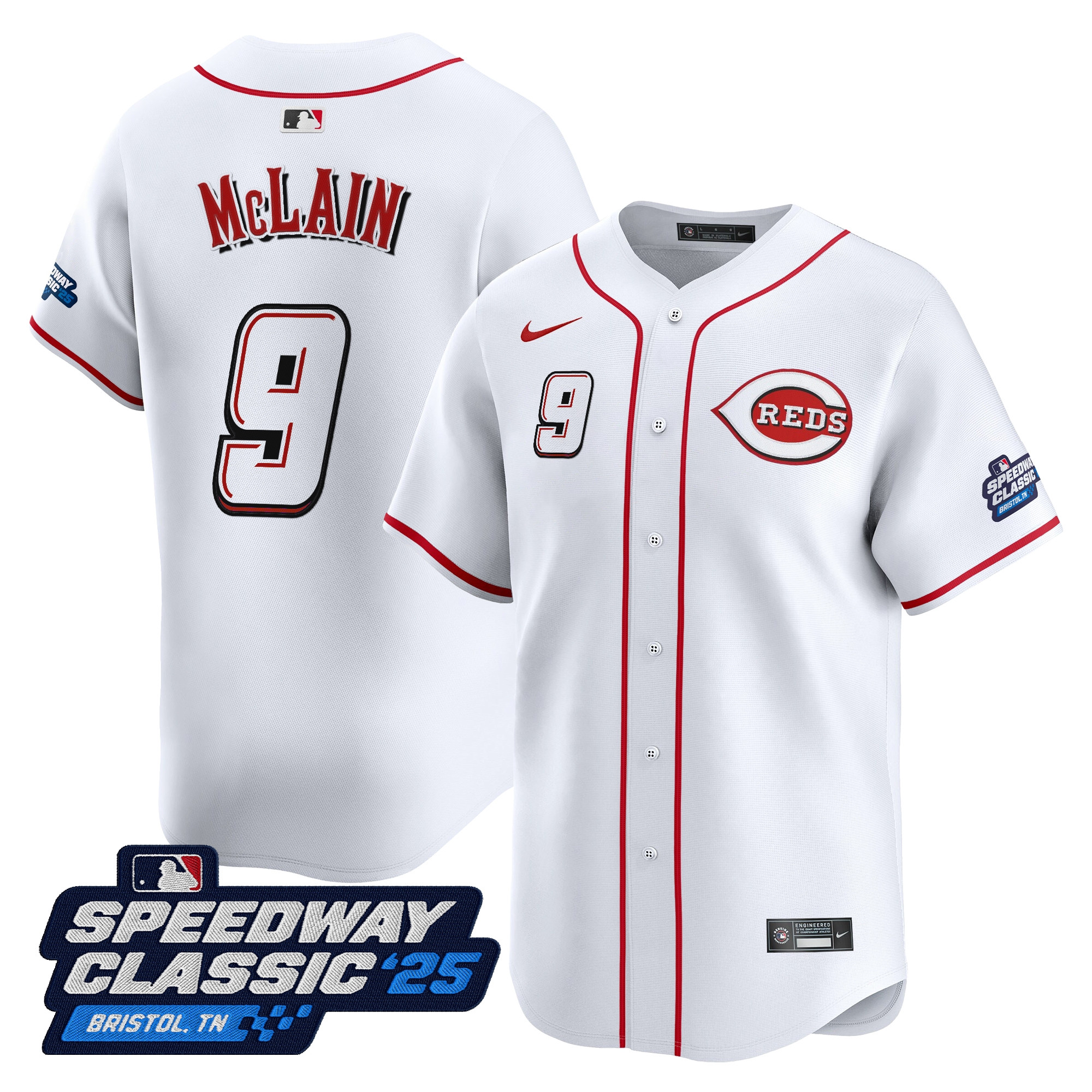 Men's Cincinnati Reds 'Speedway Classic' Vapor Premier Limited Jersey - All Stitched - Image 8