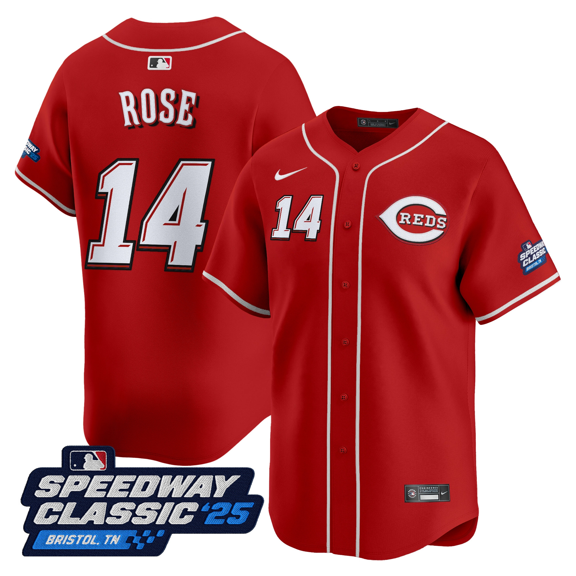 Men's Cincinnati Reds 'Speedway Classic' Vapor Premier Limited Jersey - All Stitched - Image 11