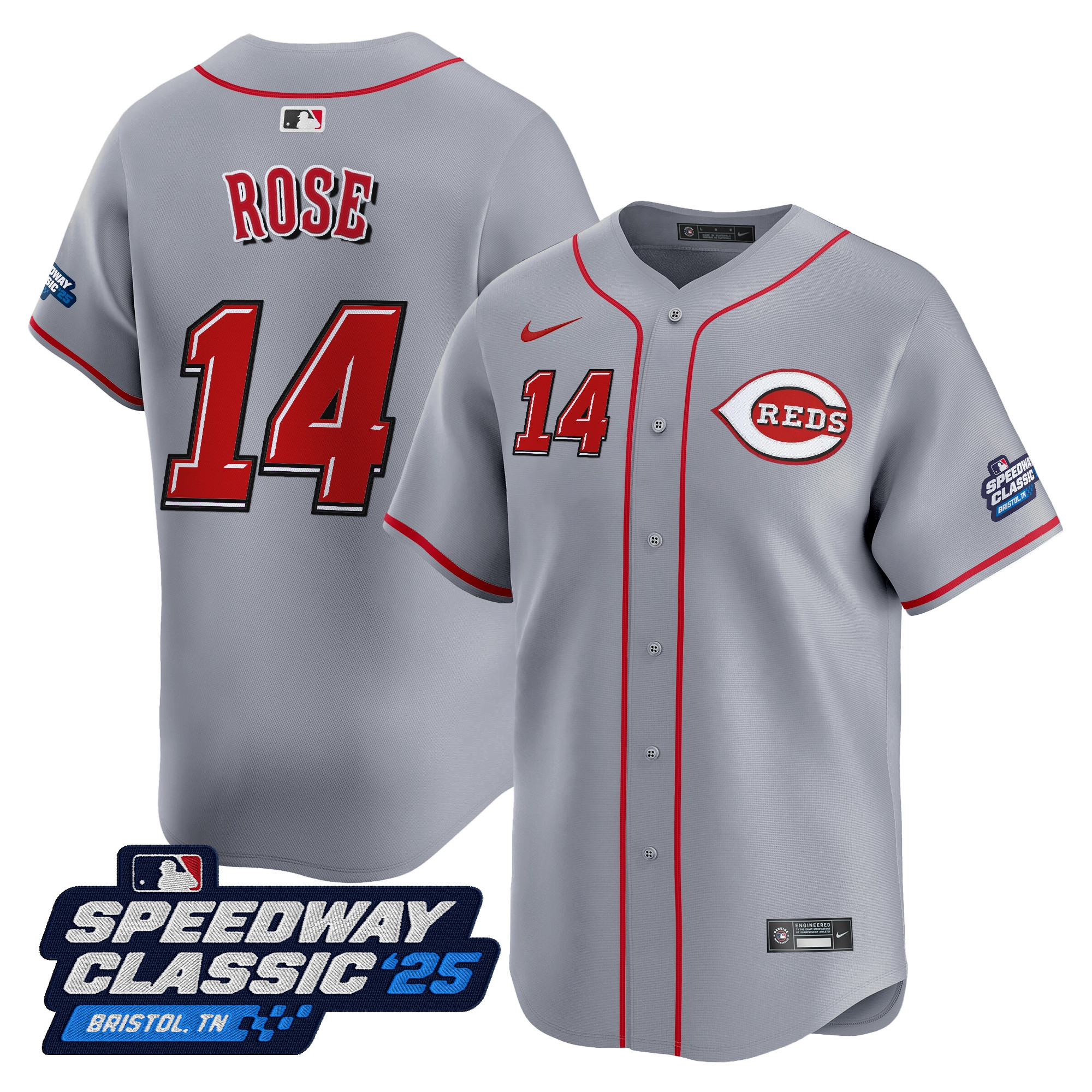 Men's Cincinnati Reds 'Speedway Classic' Vapor Premier Limited Jersey - All Stitched - Image 31