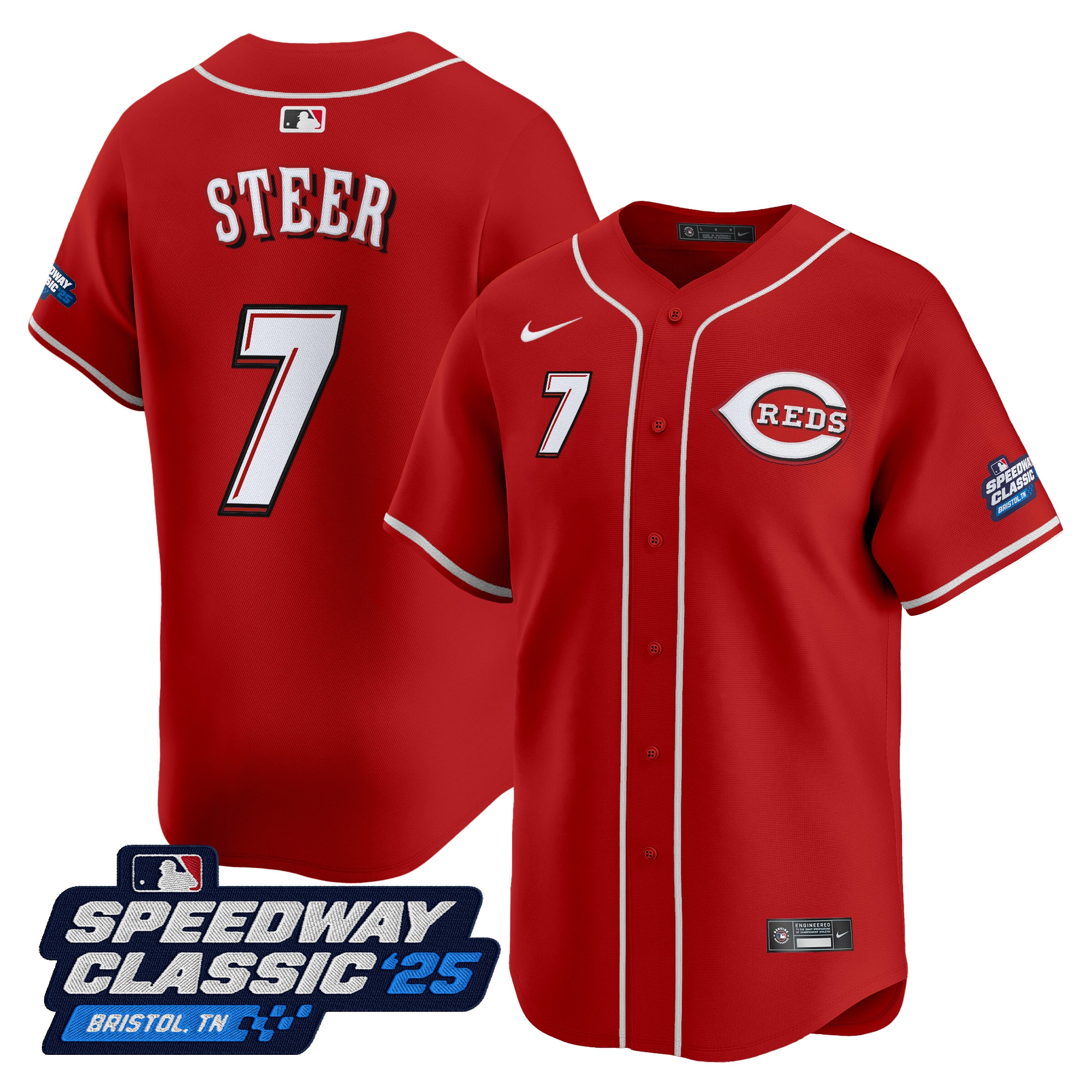 Men's Cincinnati Reds 'Speedway Classic' Vapor Premier Limited Jersey - All Stitched - Image 17