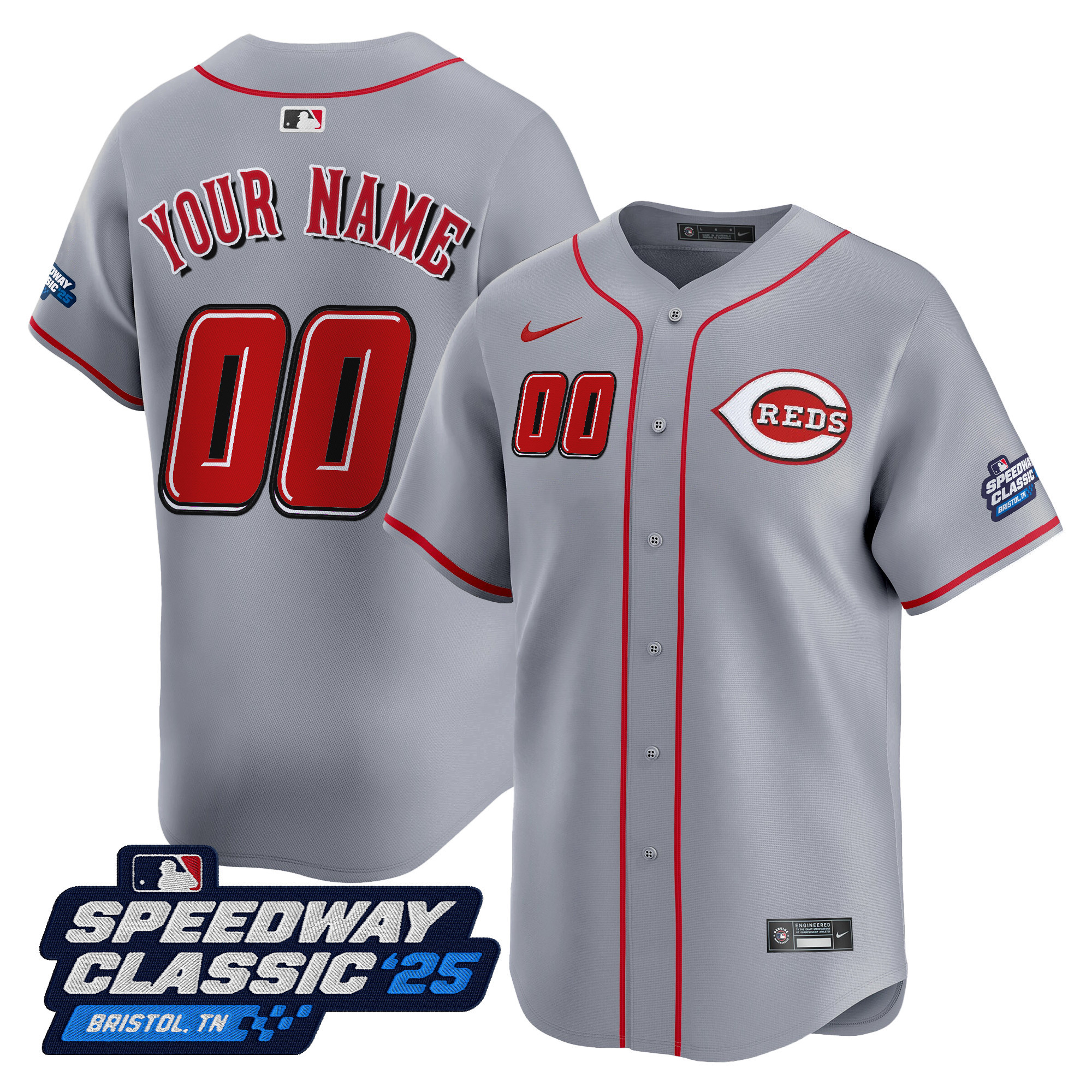 Cincinnati Reds 'Speedway Classic' Vapor Premier Limited Custom Jersey - All Stitched - Image 4