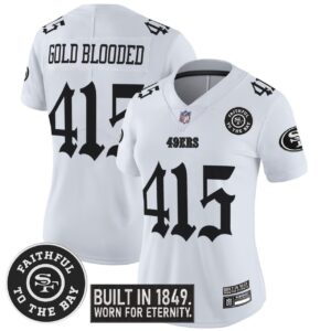 Women's Gold Blooded 415 San Francisco 49ers 'Fog City Gothic Edition' Vapor Limited Jersey - All Stitched