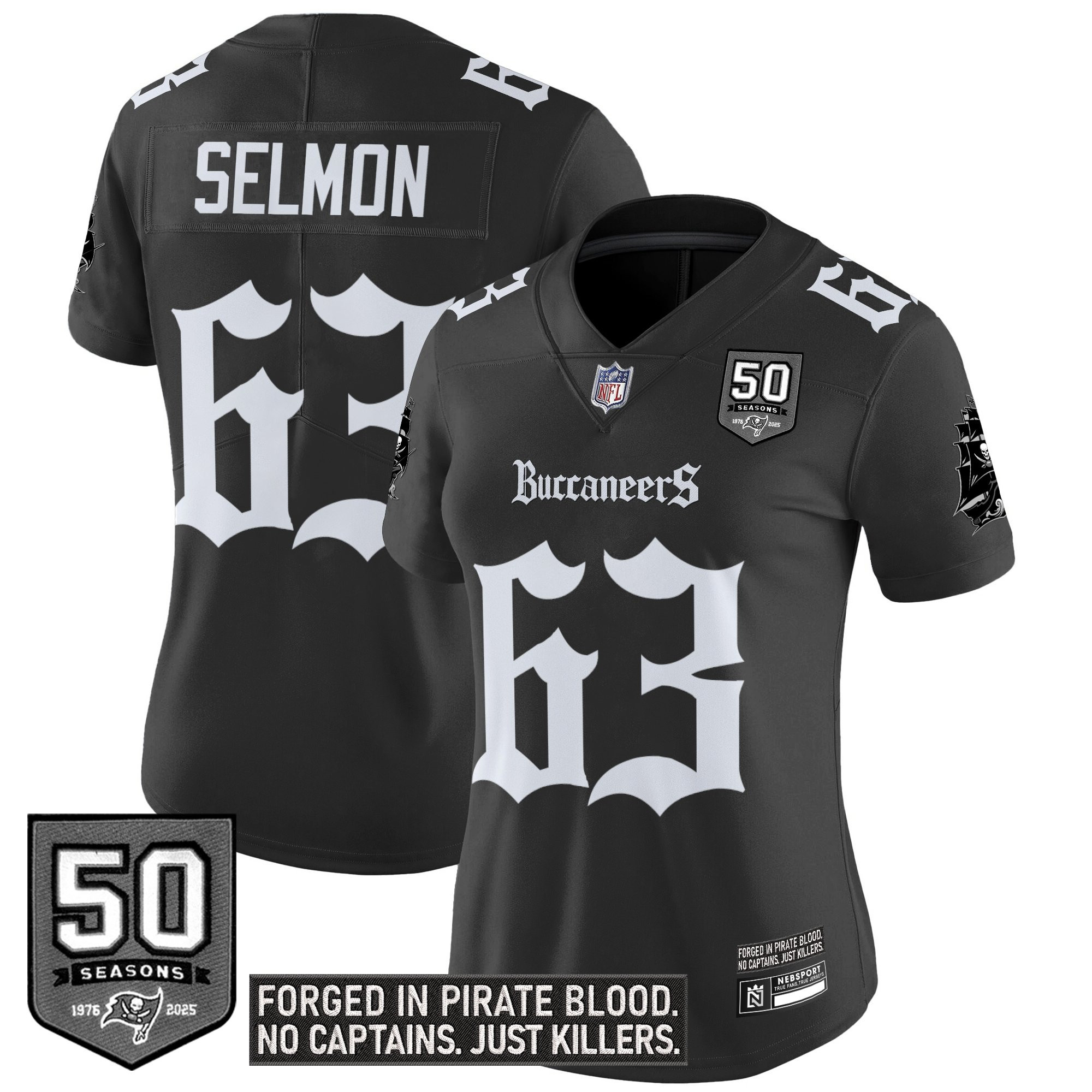 Women's Tampa Bay Buccaneers 'Gothic Pirate Shadows Edition' Vapor Limited Jersey - All Stitched - Image 11