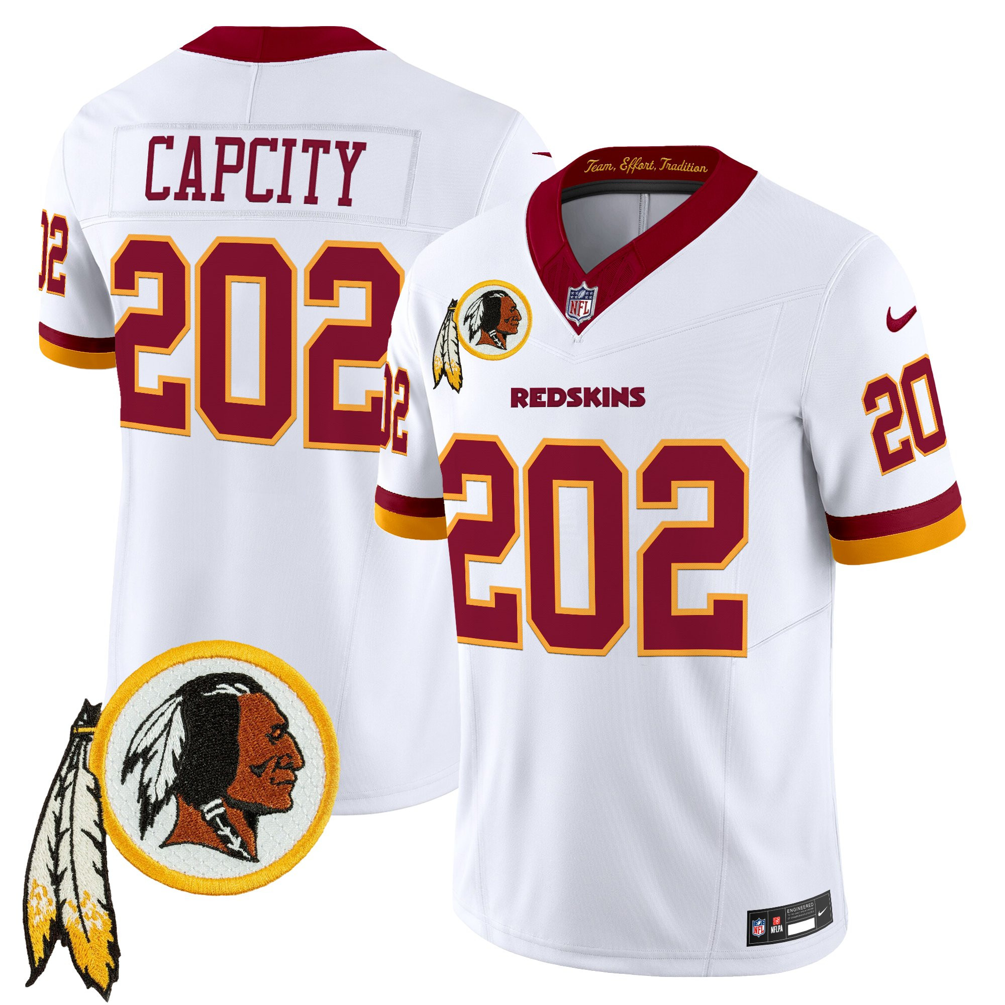 Men's Washington Redskins Throwback Vapor Limited Jersey V3 - All Stitched - Image 2