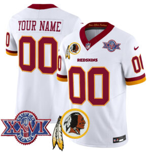 Washington Redskins Throwback 1992 Super Bowl XXVI Patch Vapor Limited Custom Jersey V3 - All Stitched