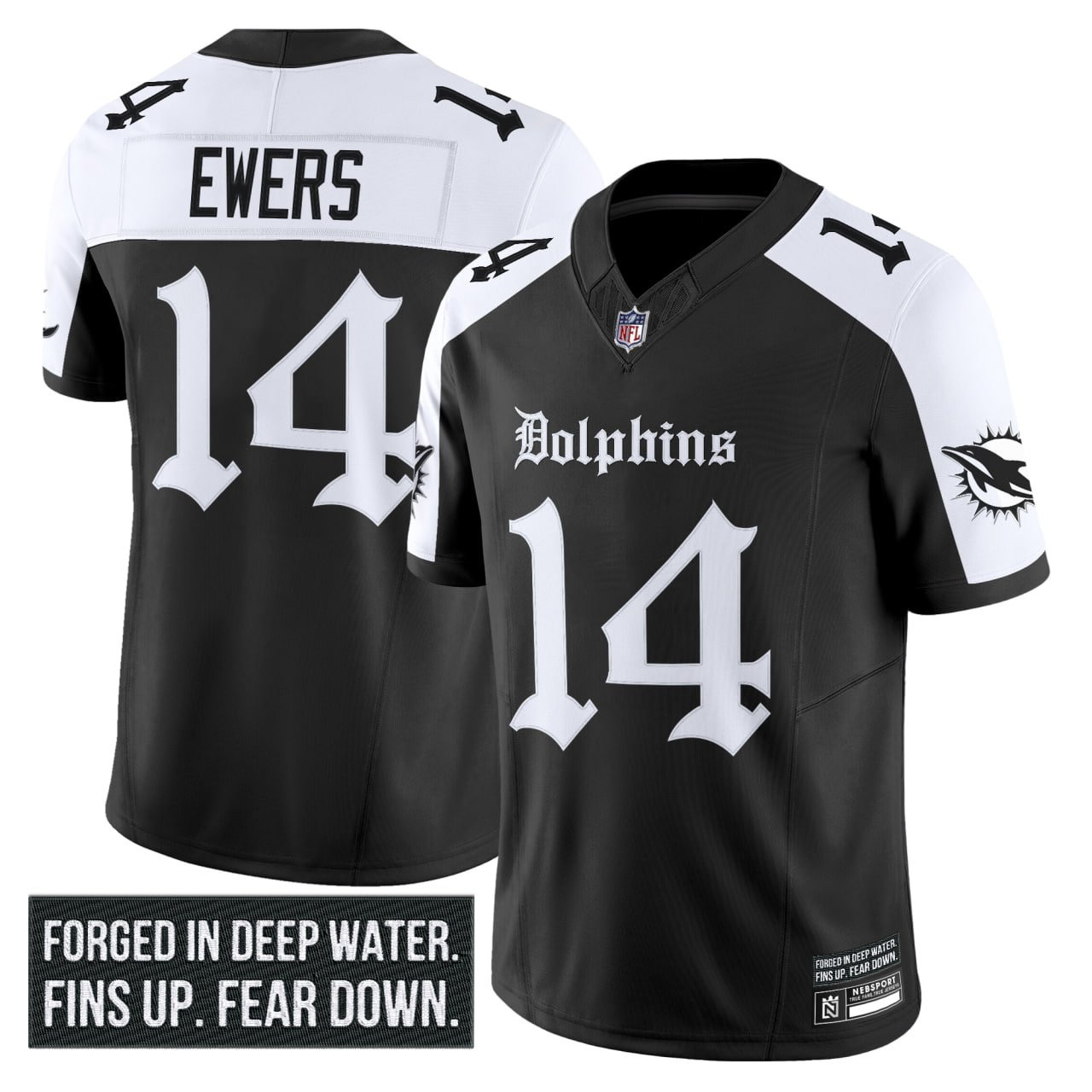 Men's Miami Dolphins 'Gothic Deep Water Edition' Vapor Limited Jersey - All Stitched - Image 27