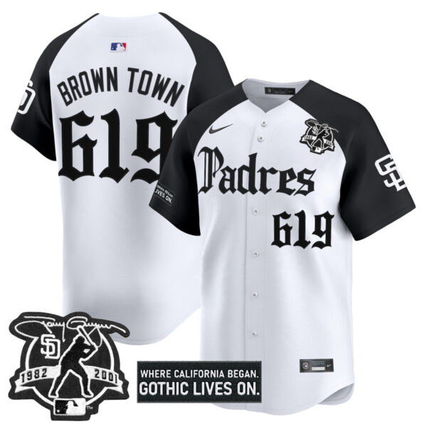 Men's San Diego Padres 'Gothic Edition' Vapor Premier Limited Jersey V2 - All Stitched - Image 22
