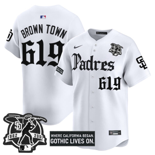 Men's San Diego Padres 'Gothic Edition' Vapor Premier Limited Jersey V2 - All Stitched - Image 12