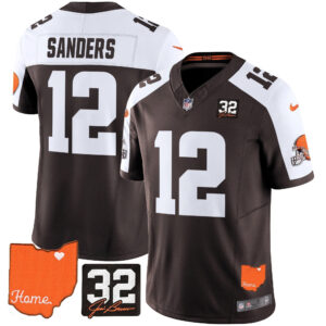 Men's Cleveland Browns 2025 Jim Brown Memorial & Home Patch Vapor Limited Jersey - All Stitched