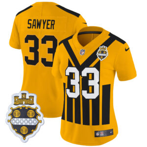 Women's Pittsburgh Steelers 1933 Patch Throwback Vapor Limited Jersey - All Stitched
