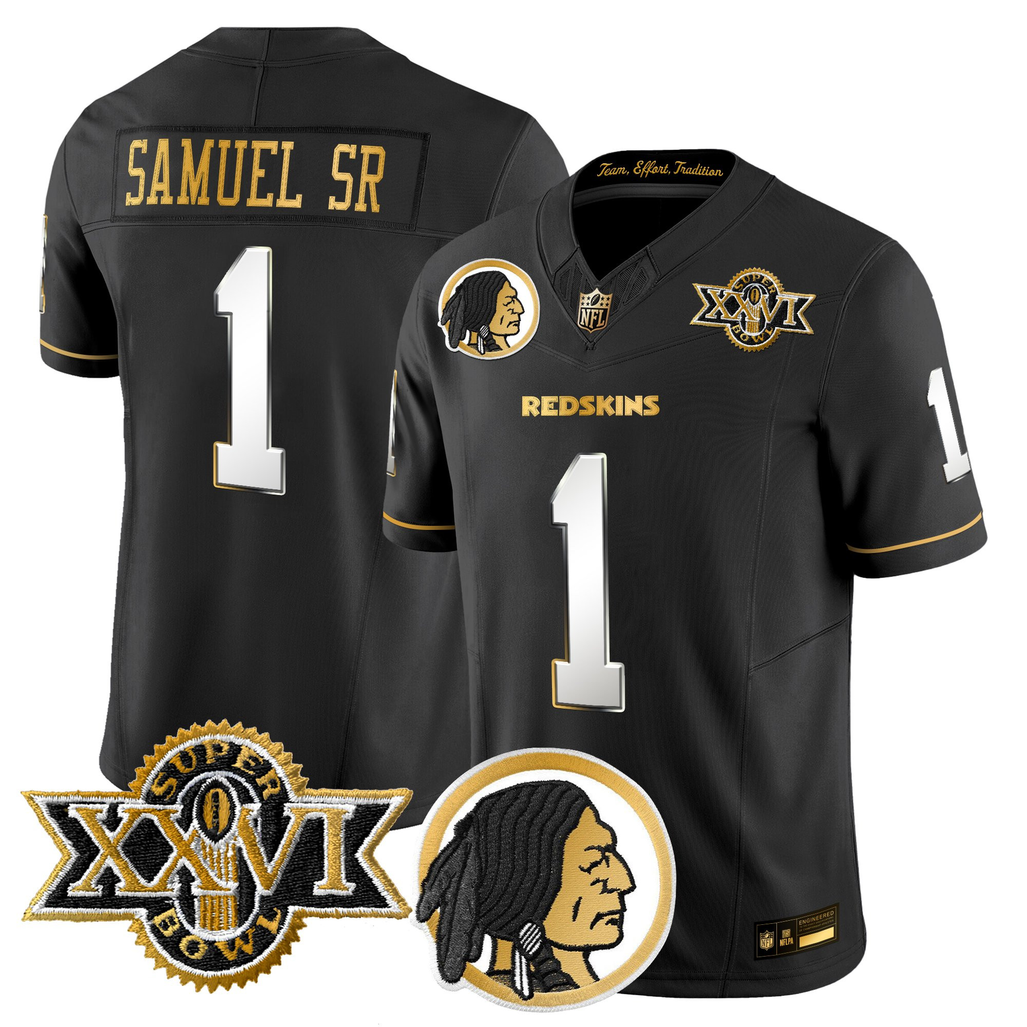 Men's Washington Redskins Throwback 1992 Super Bowl XXVI Patch Gold Vapor Limited Jersey - All Stitched - Image 30