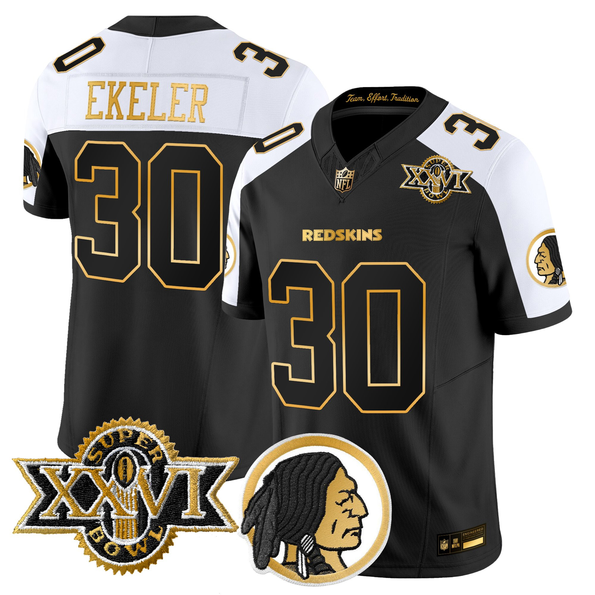 Men's Washington Redskins Throwback 1992 Super Bowl XXVI Patch Gold Vapor Limited Jersey - All Stitched - Image 34