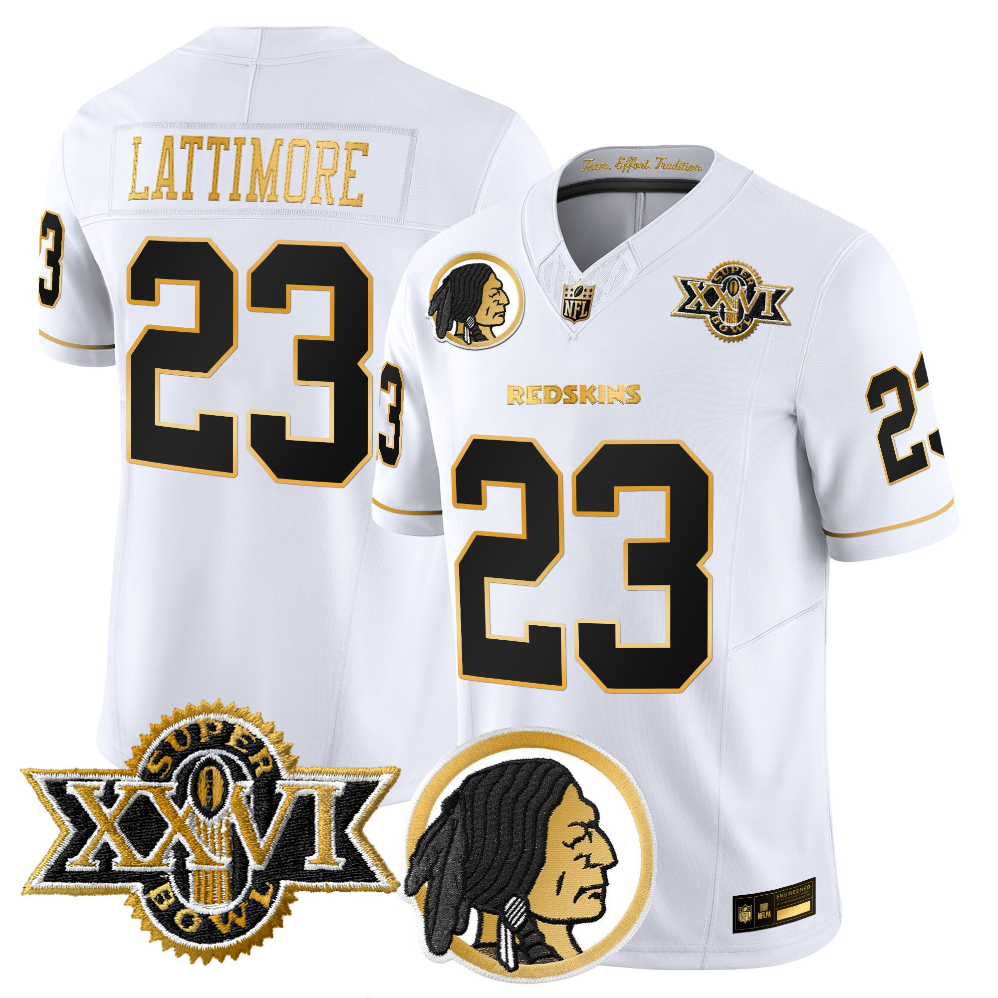 Men's Washington Redskins Throwback 1992 Super Bowl XXVI Patch Gold Vapor Limited Jersey - All Stitched - Image 19