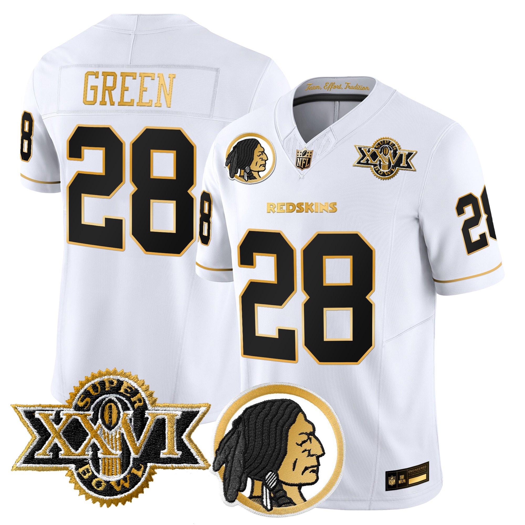 Men's Washington Redskins Throwback 1992 Super Bowl XXVI Patch Gold Vapor Limited Jersey - All Stitched - Image 18