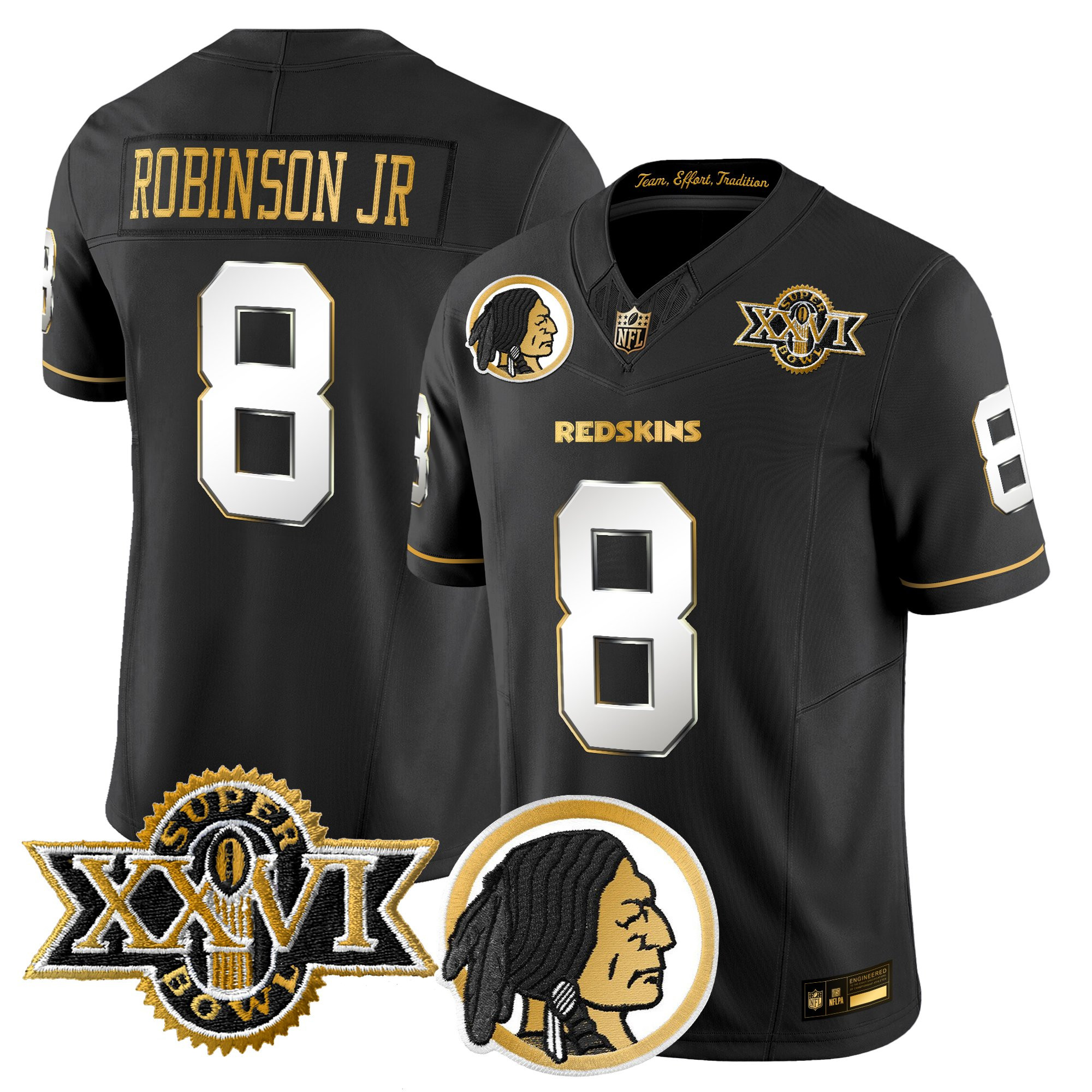 Men's Washington Redskins Throwback 1992 Super Bowl XXVI Patch Gold Vapor Limited Jersey - All Stitched - Image 23