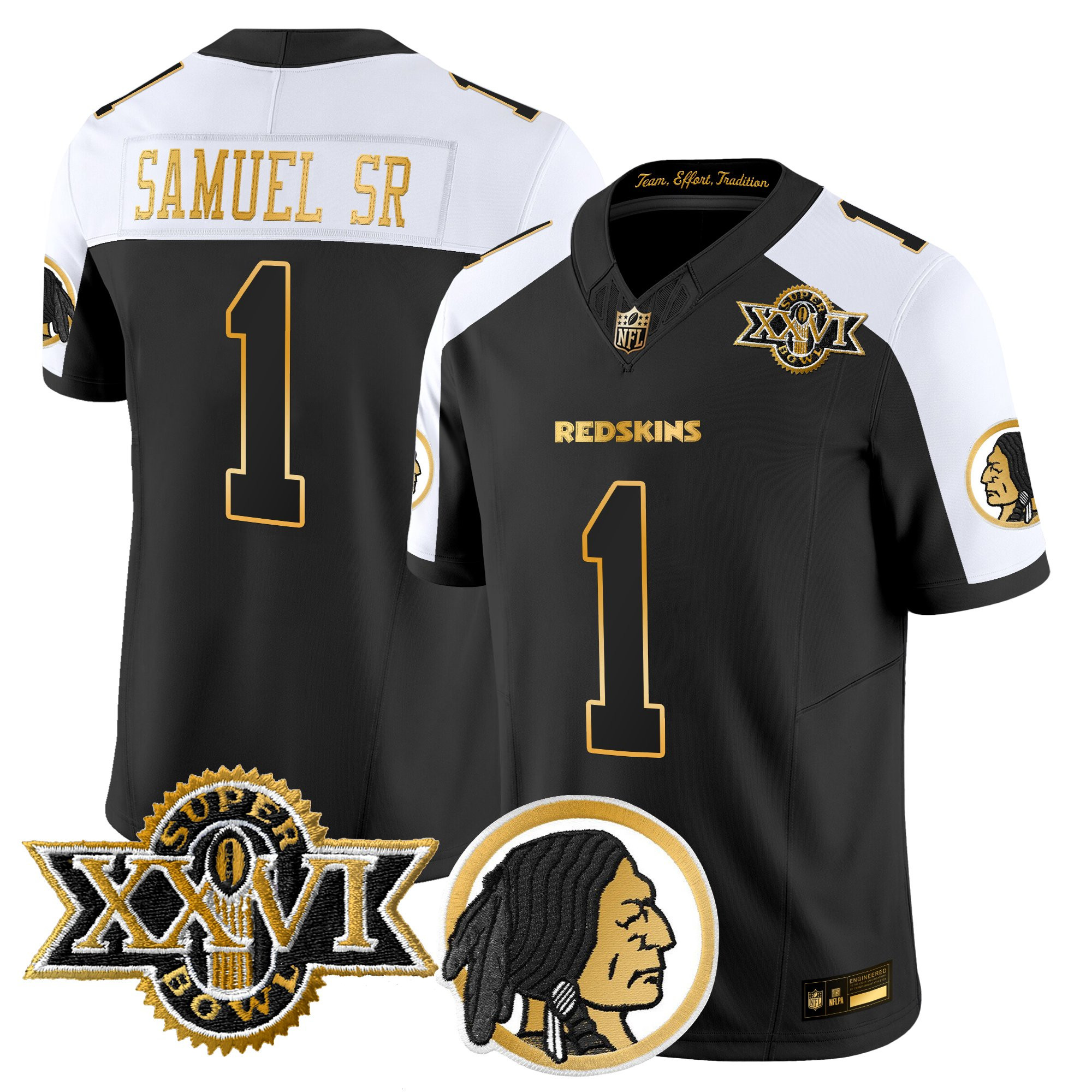 Men's Washington Redskins Throwback 1992 Super Bowl XXVI Patch Gold Vapor Limited Jersey - All Stitched - Image 40