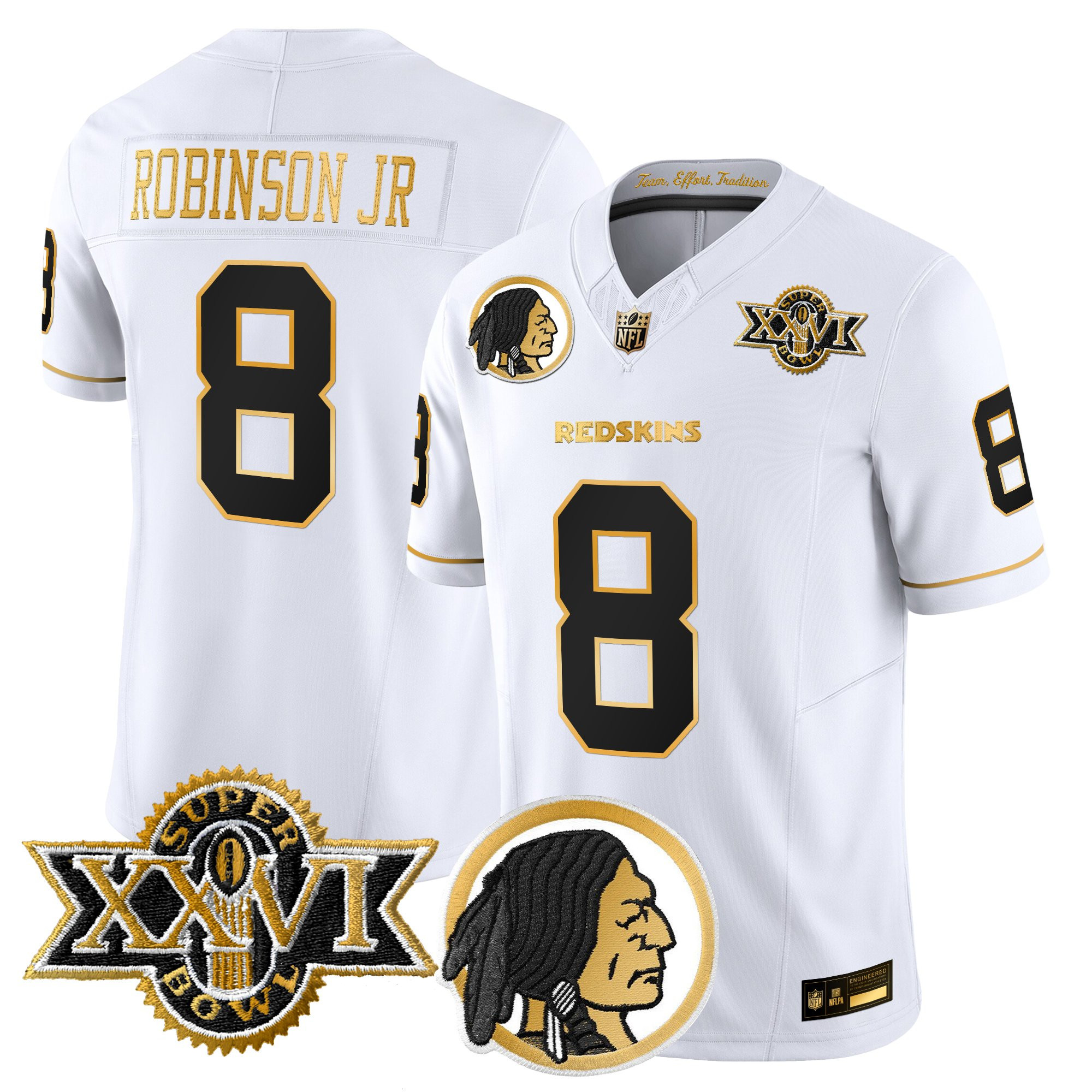 Men's Washington Redskins Throwback 1992 Super Bowl XXVI Patch Gold Vapor Limited Jersey - All Stitched - Image 13