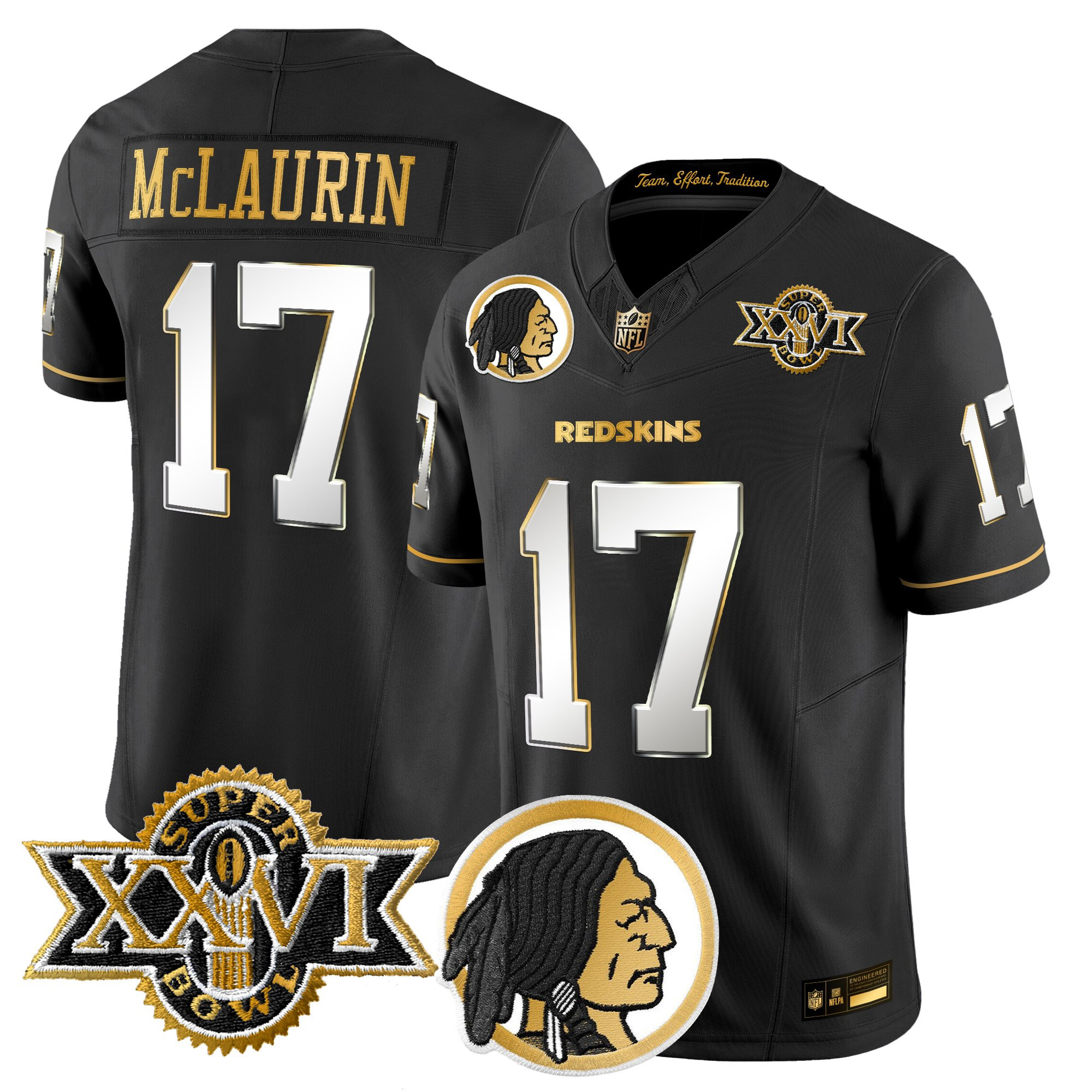 Men's Washington Redskins Throwback 1992 Super Bowl XXVI Patch Gold Vapor Limited Jersey - All Stitched - Image 26